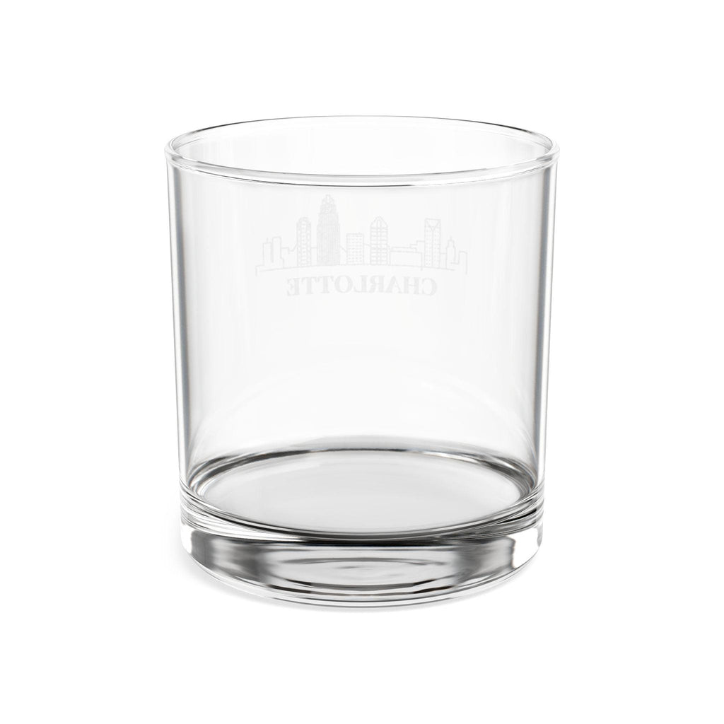 Engraved CHARLOTTE Whiskey Glass, Personalized Dad Rocks Glass, Custom Etched Skyline Gift Souvenir