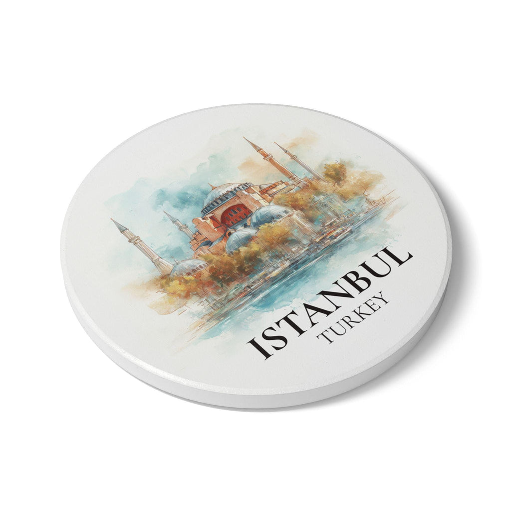 Coaster Temo Sq Circle Coaster, Watercolor Personalized Painting, Travel Gift Souvenir, Home Decor, Ceramic Set