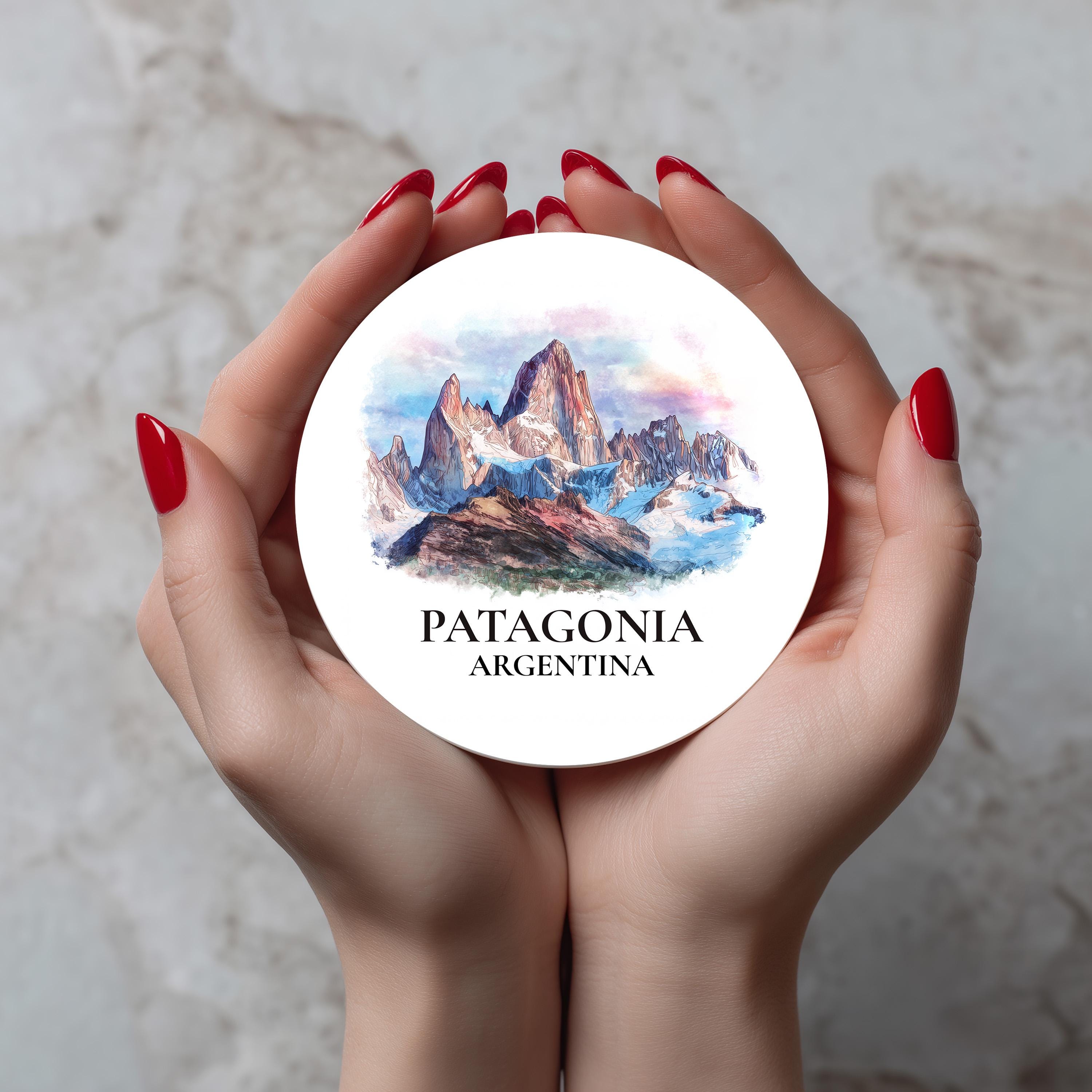Patagonia Argentina Coaster, Watercolor Personalized Painting, Travel Gift Souvenir, Home Decor, Ceramic Set