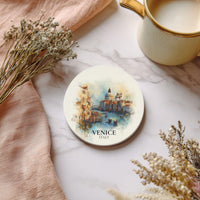 Venice Italy2 Coaster, Watercolor Personalized Painting, Travel Gift Souvenir, Home Decor, Ceramic Set