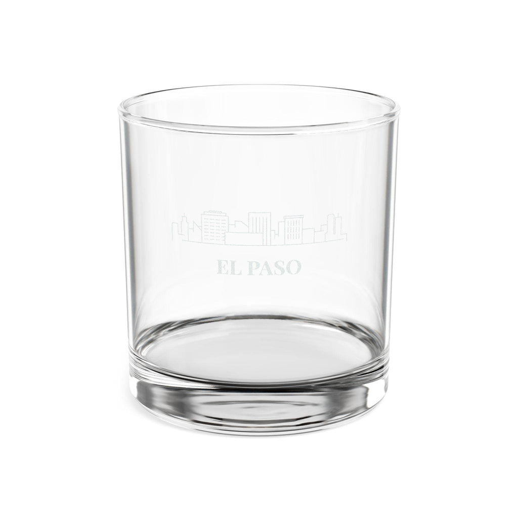 Engraved EL PASO Whiskey Glass, Personalized Dad Rocks Glass, Custom Etched Skyline Gift Souvenir