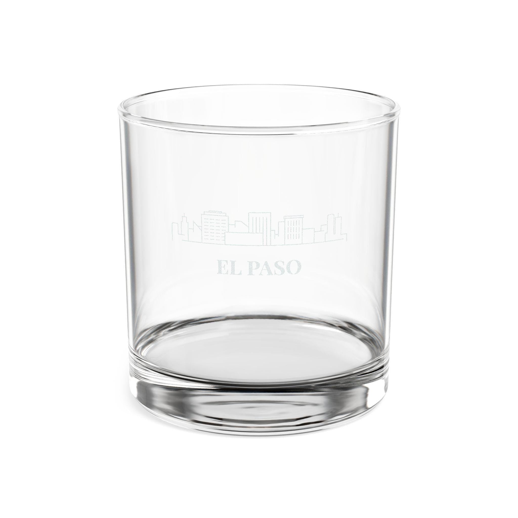 Engraved EL PASO Whiskey Glass, Personalized Dad Rocks Glass, Custom Etched Skyline Gift Souvenir