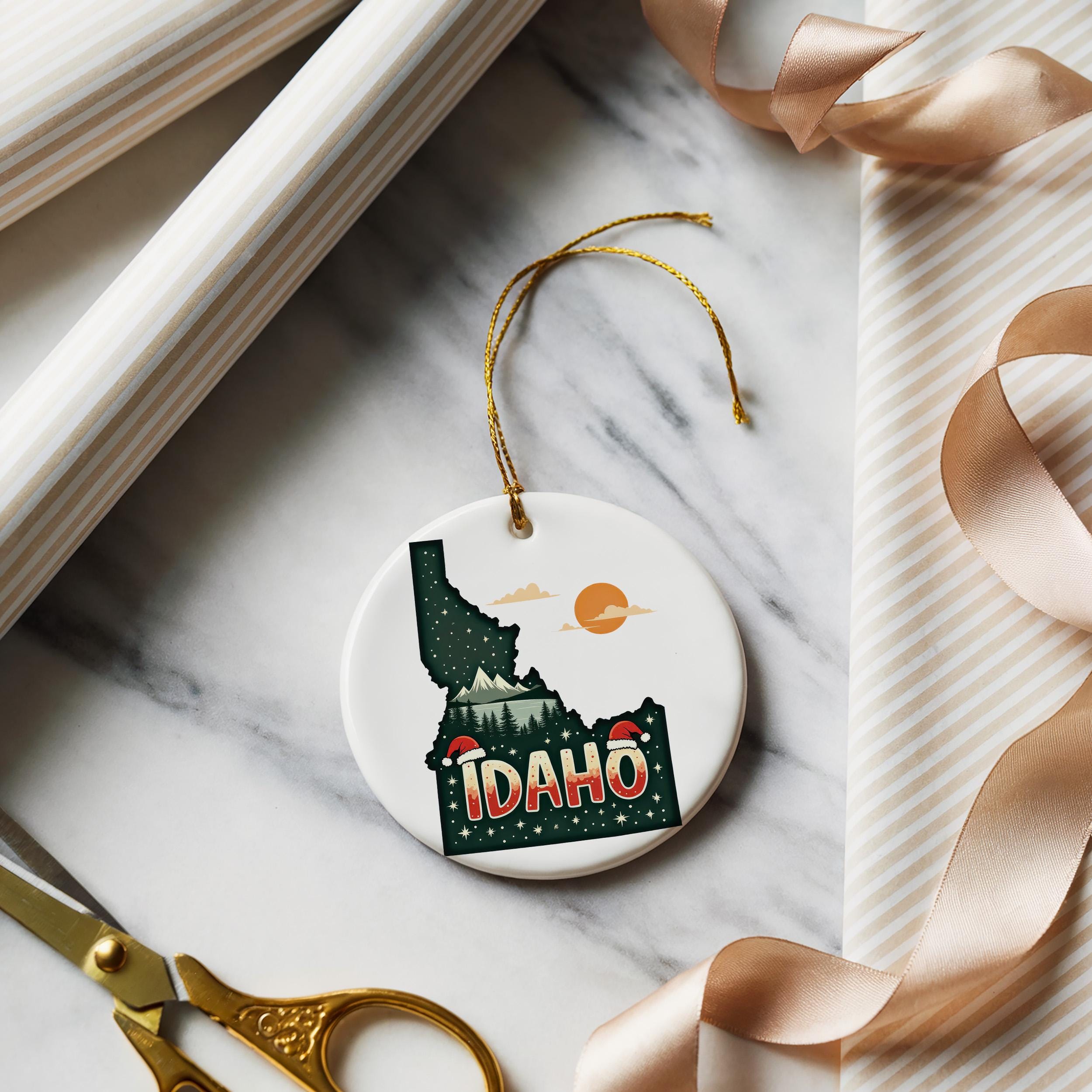 Idaho Ornament, Vintage Personalized Christmas Decor, Custom Holiday Gift Souvenir Travel Keepsake