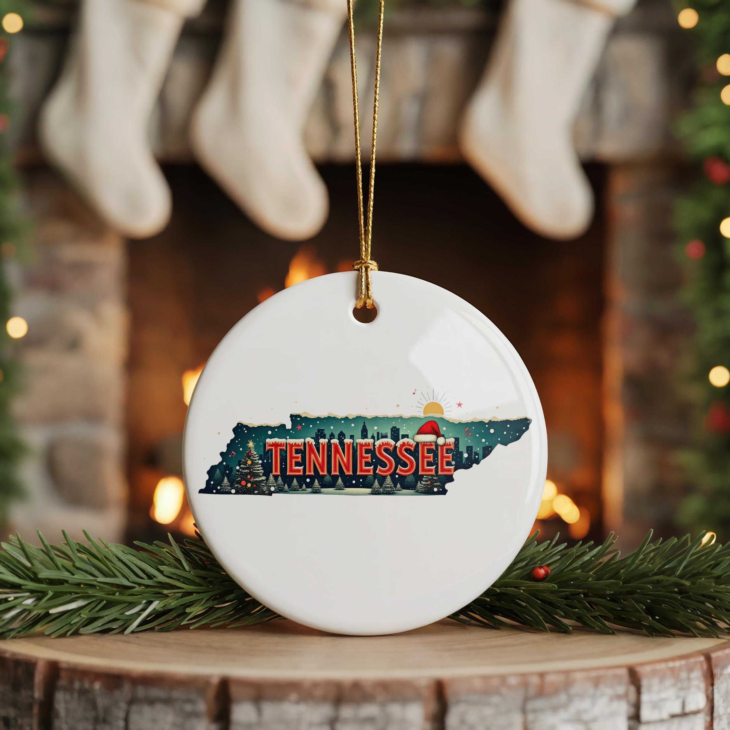 Tennessee Ornament, Vintage Personalized Christmas Decor, Custom Holiday Gift Souvenir Travel Keepsake