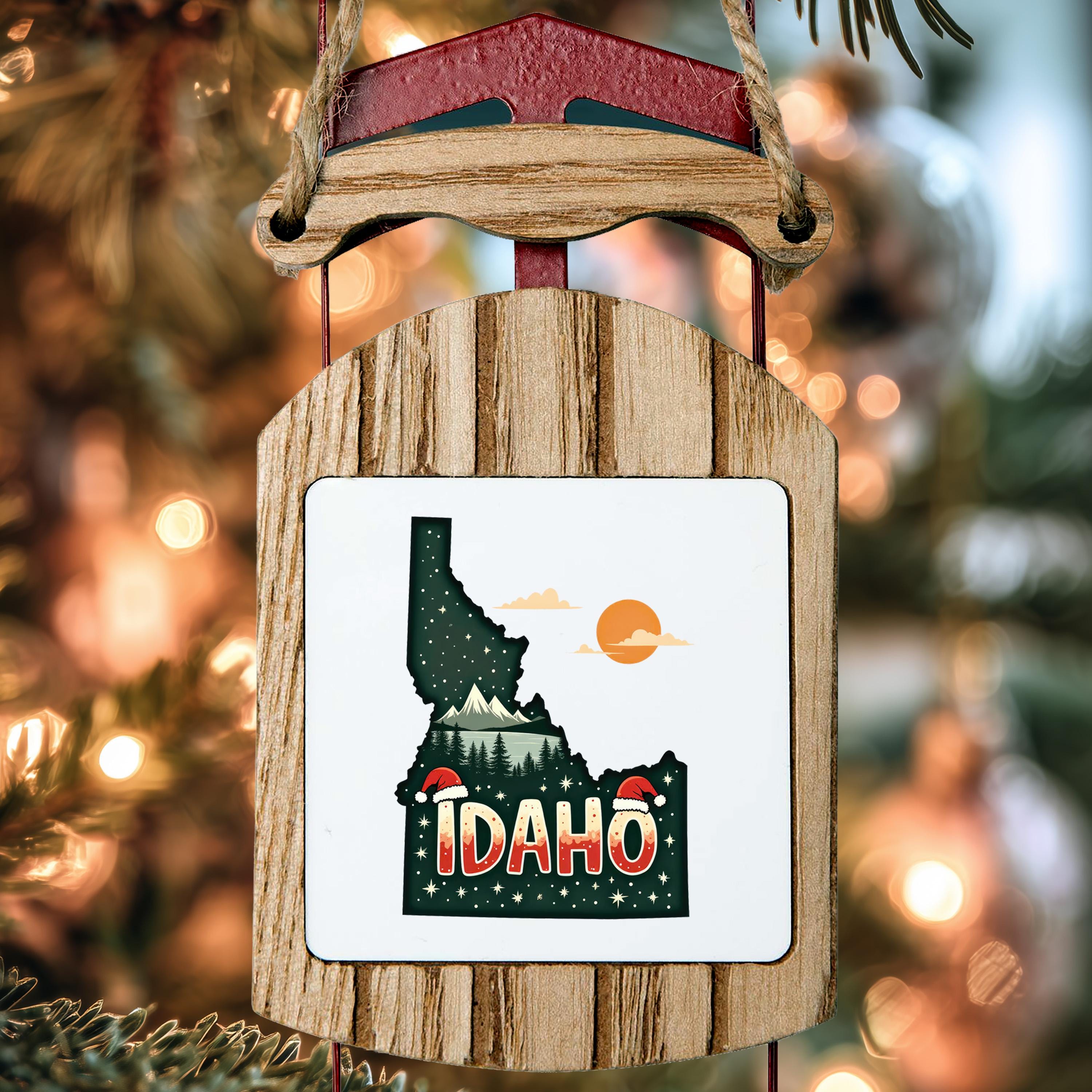 Idaho Ornament, Vintage Personalized Christmas Decor, Custom Holiday Gift Souvenir Travel Keepsake