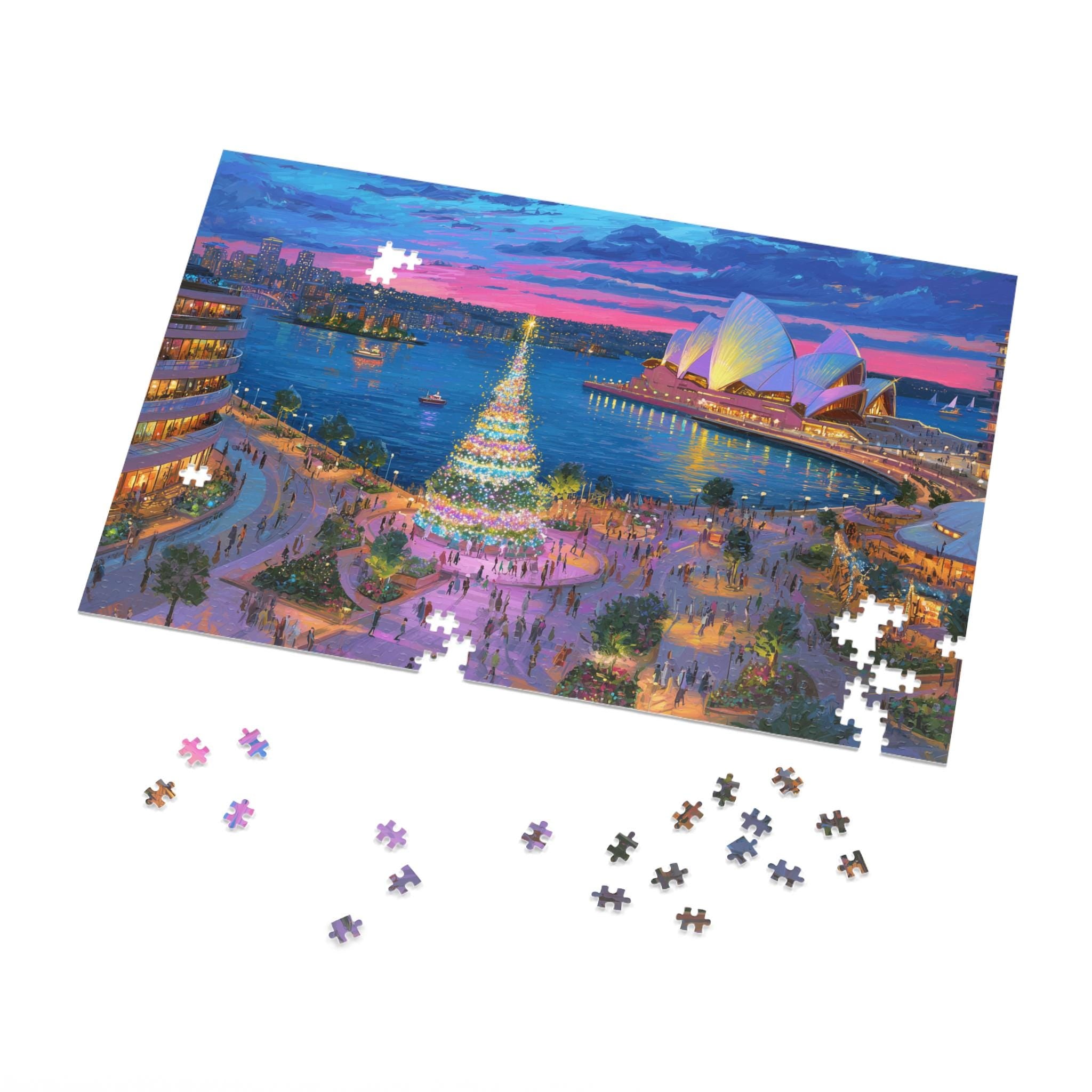 Sydney Australia Christmas Puzzle, Personalized Gift Festive Market, Travel Keepsake, Family Holiday Souvenir
