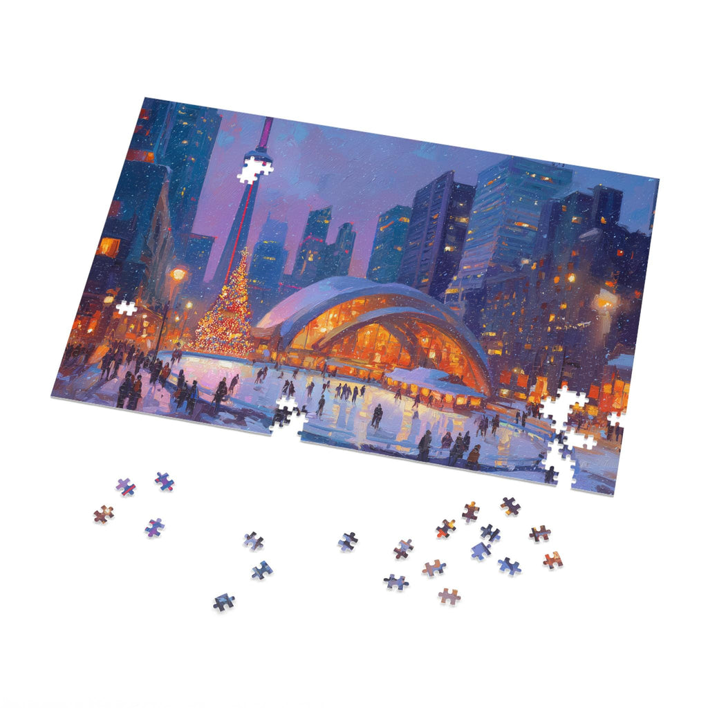 Toronto Canada Christmas Puzzle, Personalized Gift Festive Market, Travel Keepsake, Family Holiday Souvenir