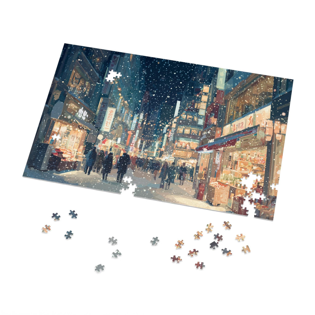 Seoul Korea Christmas Puzzle, Personalized Gift Festive Market, Travel Keepsake, Family Holiday Souvenir