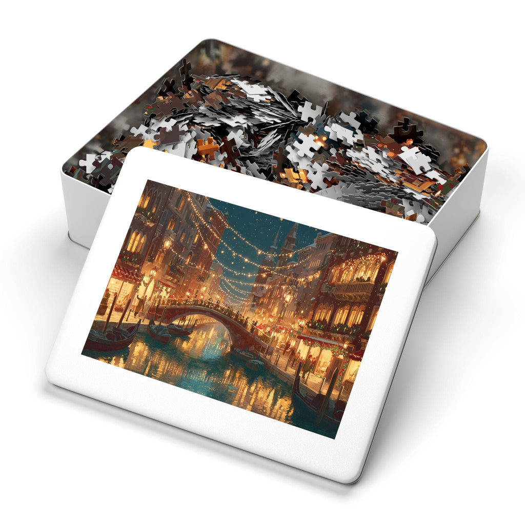 Venice Italy Christmas Puzzle, Personalized Gift Festive Market, Travel Keepsake, Family Holiday Souvenir