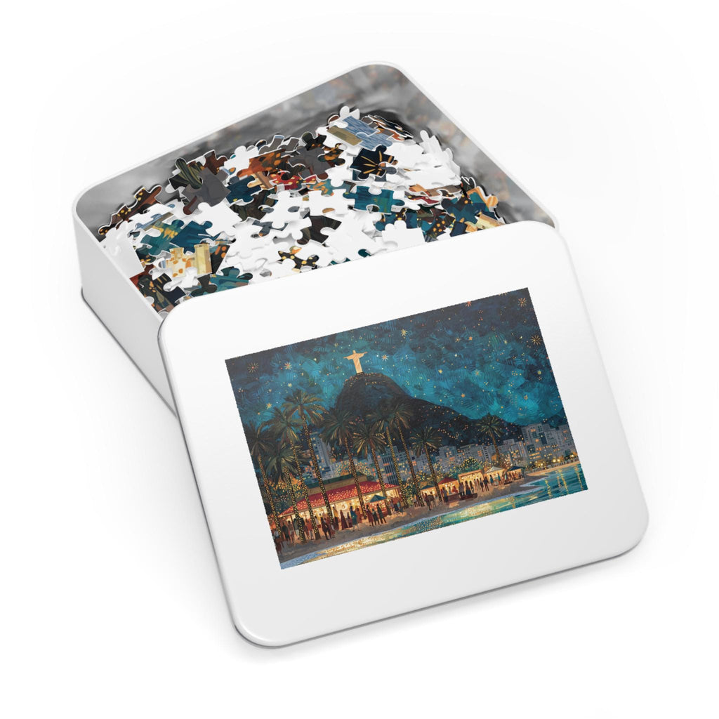 Rio Brazil Christmas Puzzle, Personalized Gift Festive Market, Travel Keepsake, Family Holiday Souvenir