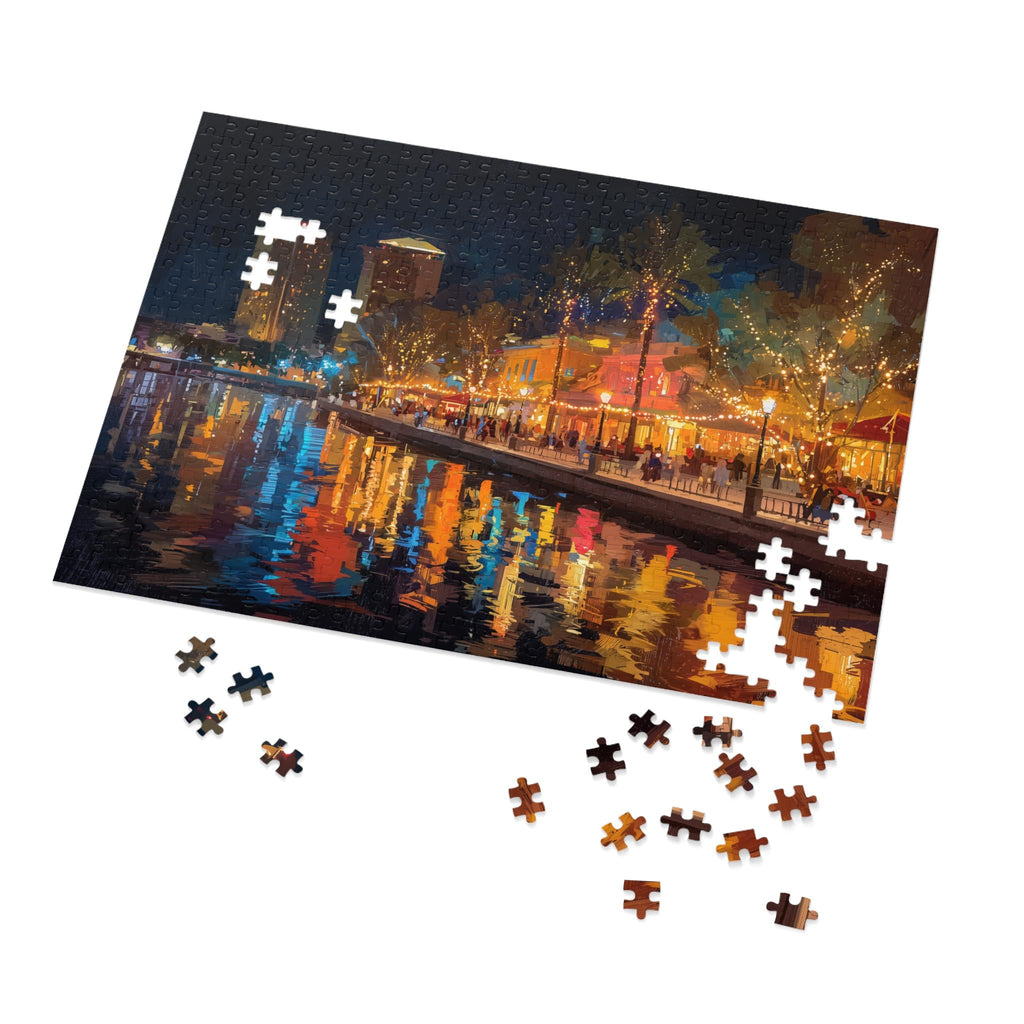 Tampa Florida Christmas Puzzle, Personalized Gift Festive Market, Travel Keepsake, Family Holiday Souvenir