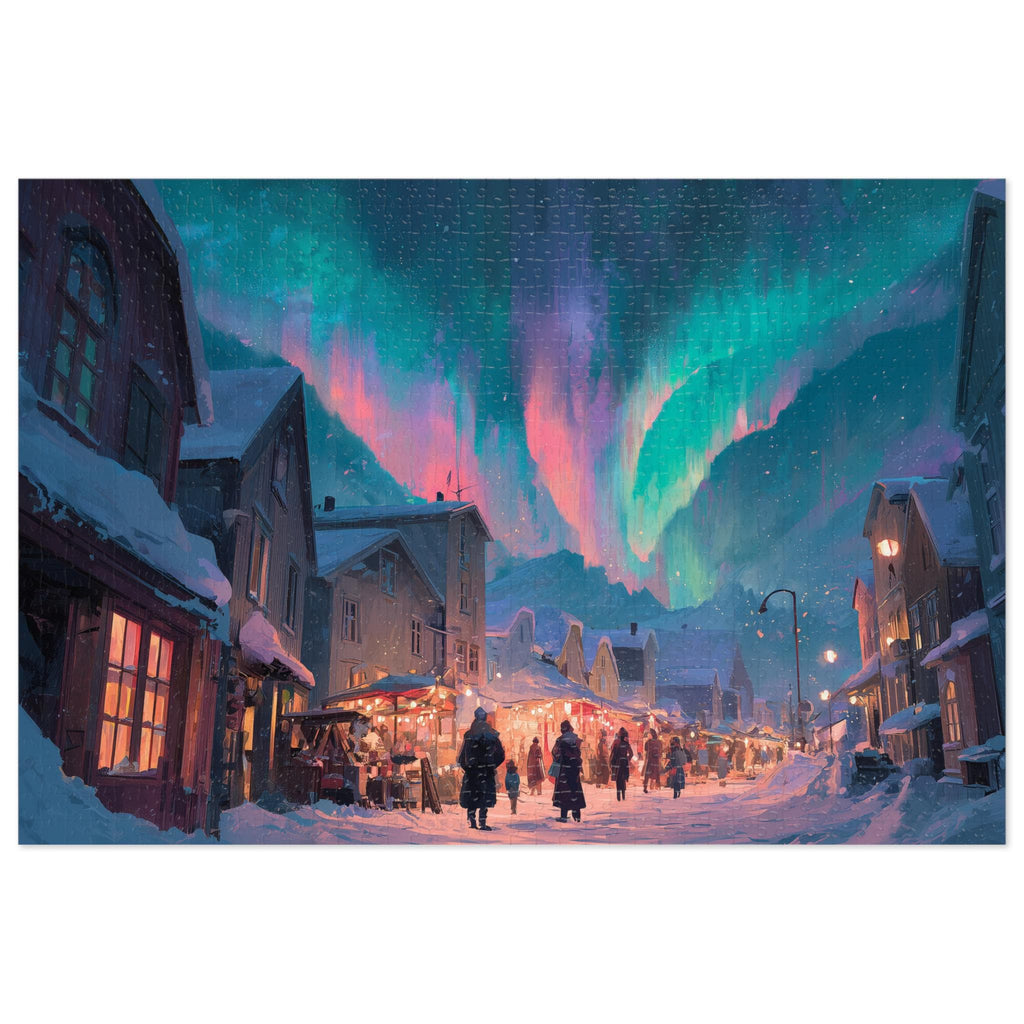 Tromso Norway Christmas Puzzle, Personalized Gift Festive Market, Travel Keepsake, Family Holiday Souvenir