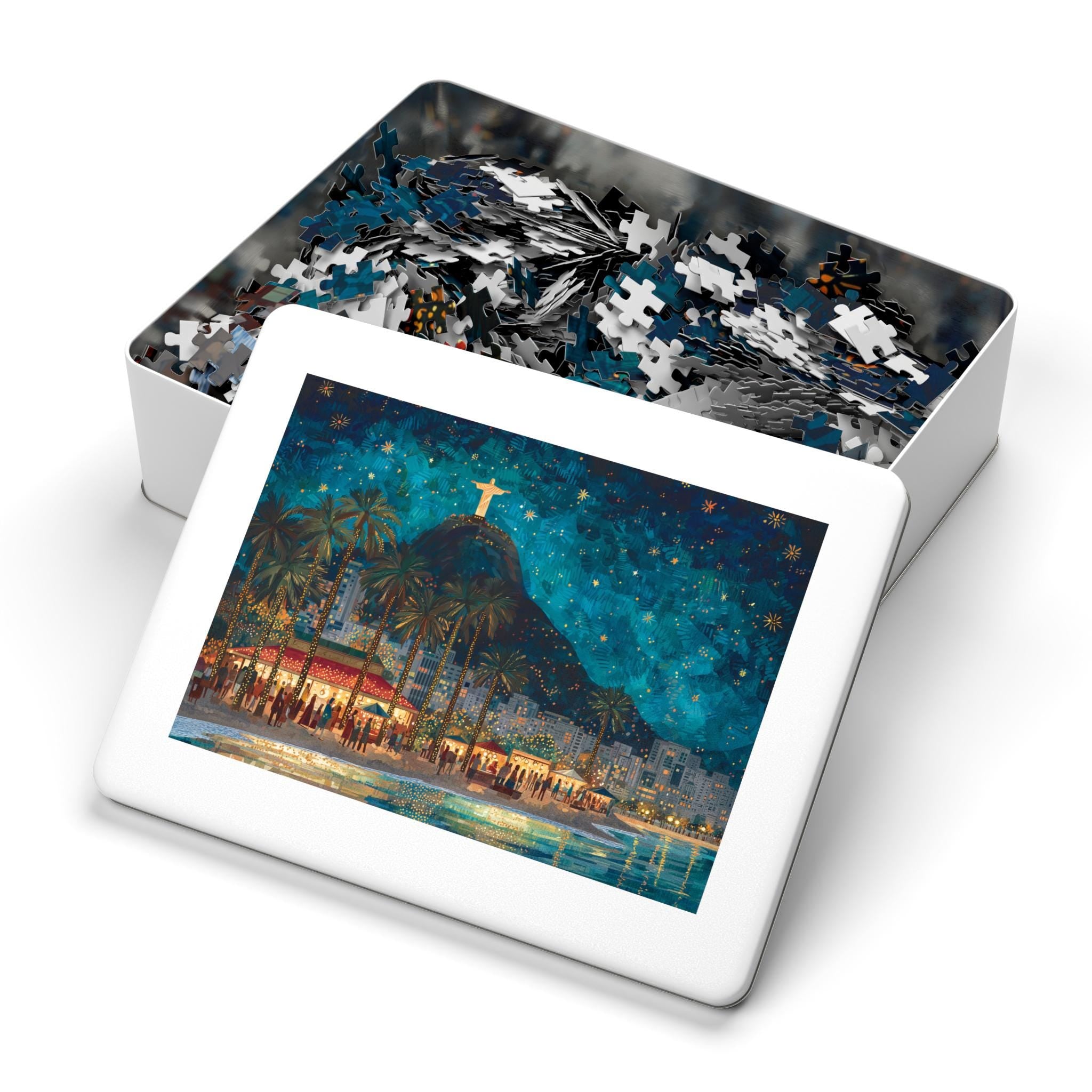 Rio Brazil Christmas Puzzle, Personalized Gift Festive Market, Travel Keepsake, Family Holiday Souvenir