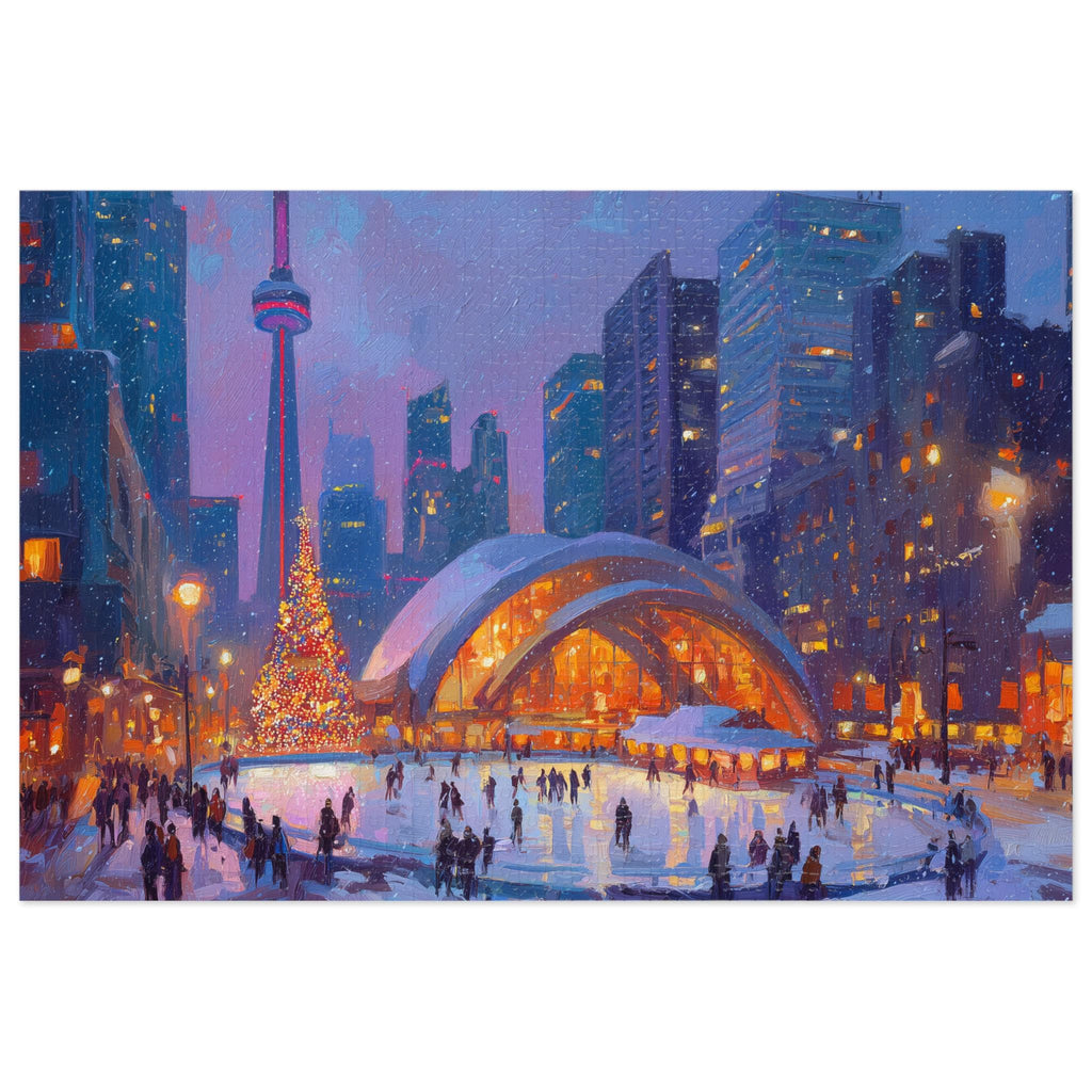 Toronto Canada Christmas Puzzle, Personalized Gift Festive Market, Travel Keepsake, Family Holiday Souvenir