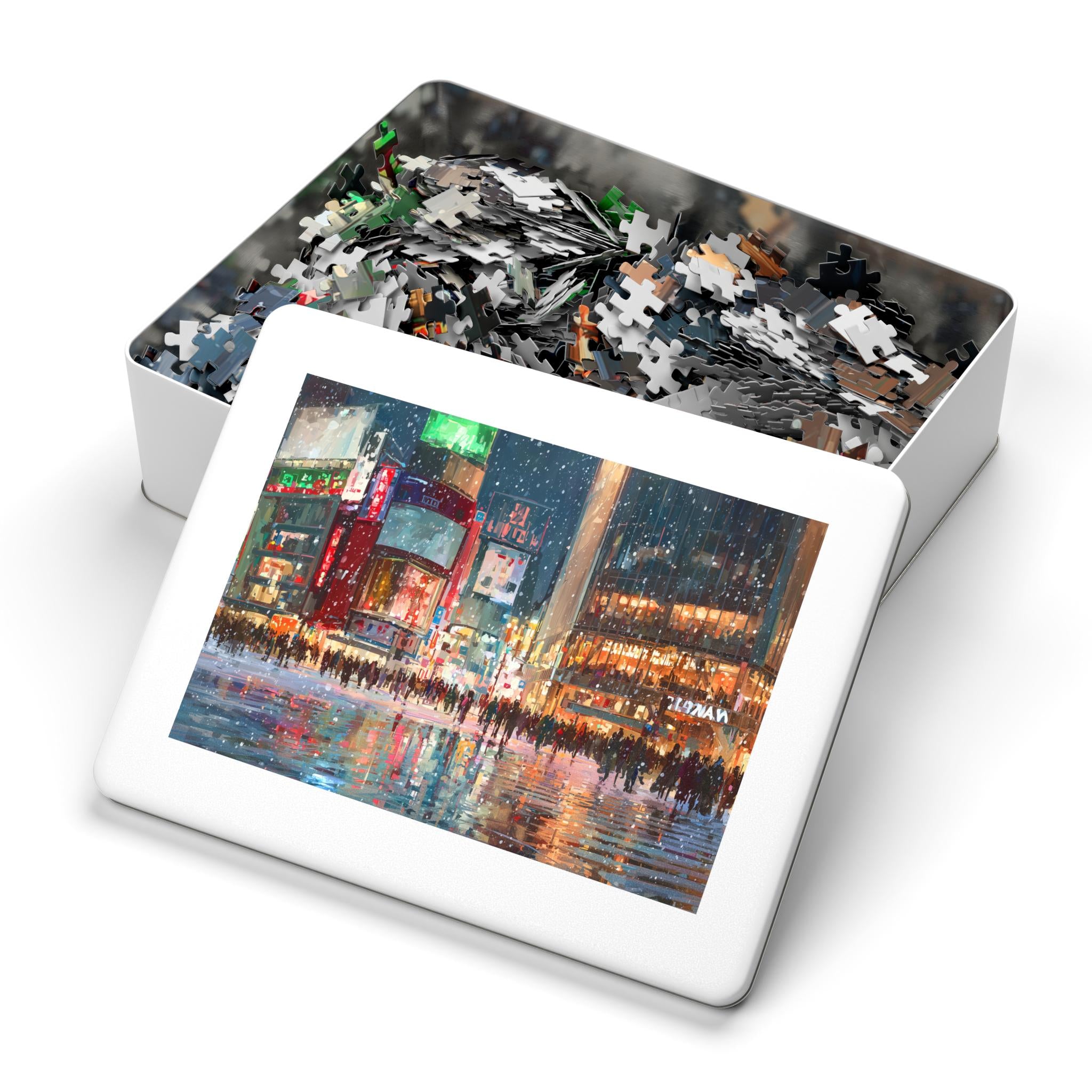 Tokyo Japan Christmas Puzzle, Personalized Gift Festive Market, Travel Keepsake, Family Holiday Souvenir