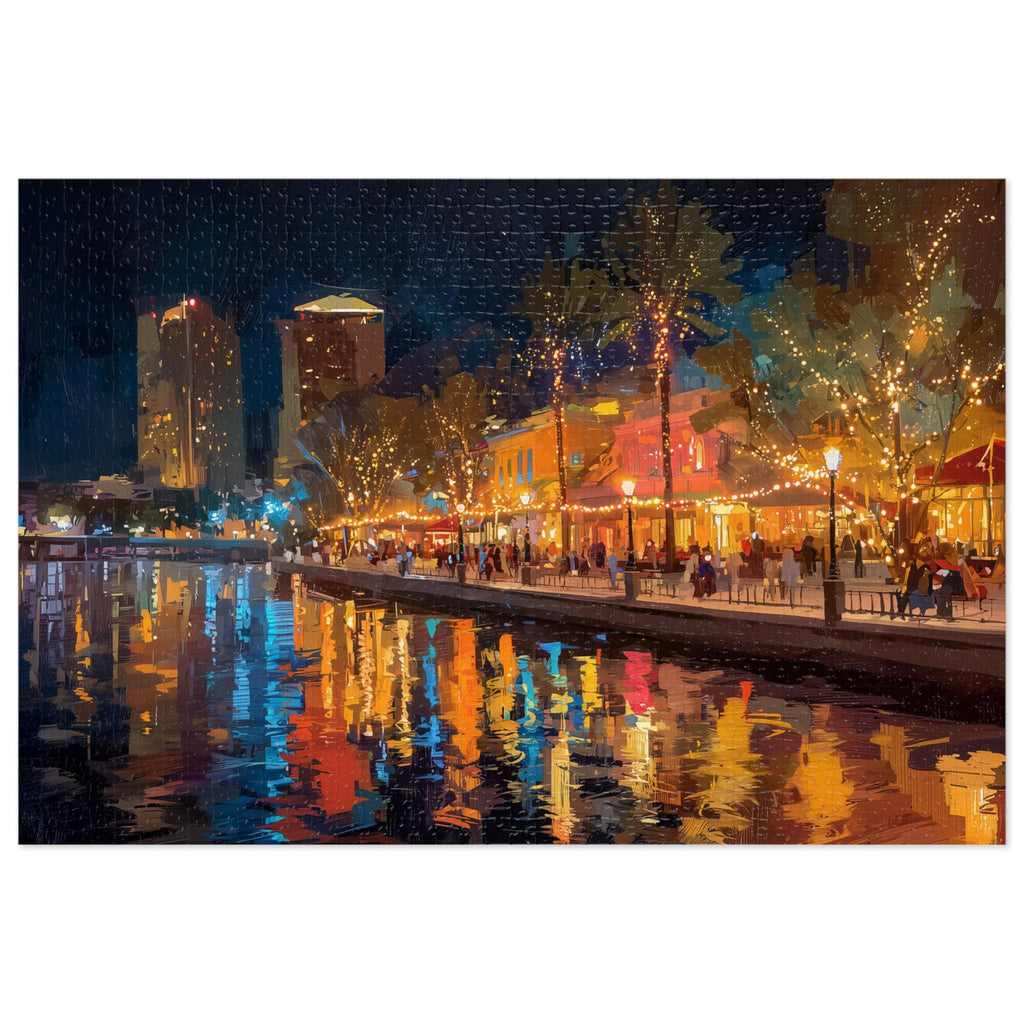 Tampa Florida Christmas Puzzle, Personalized Gift Festive Market, Travel Keepsake, Family Holiday Souvenir