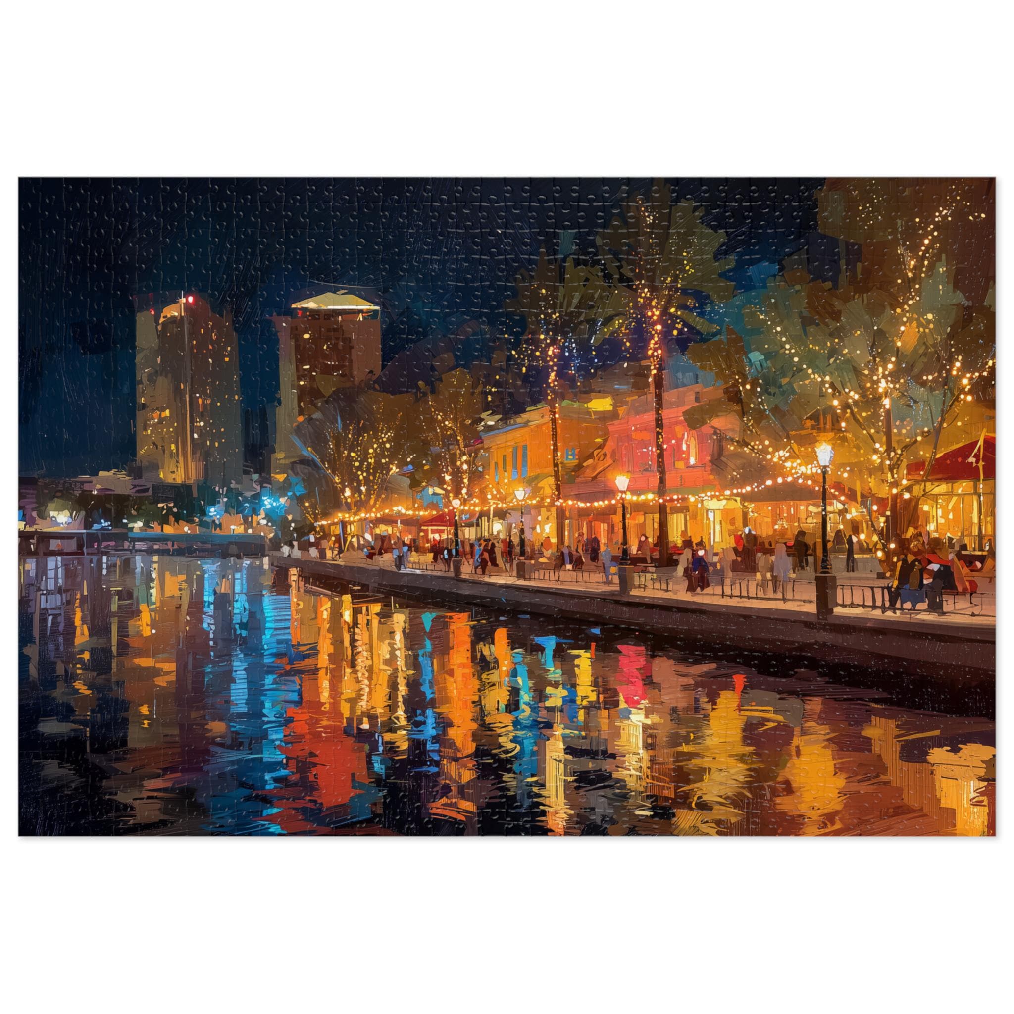 Tampa Florida Christmas Puzzle, Personalized Gift Festive Market, Travel Keepsake, Family Holiday Souvenir