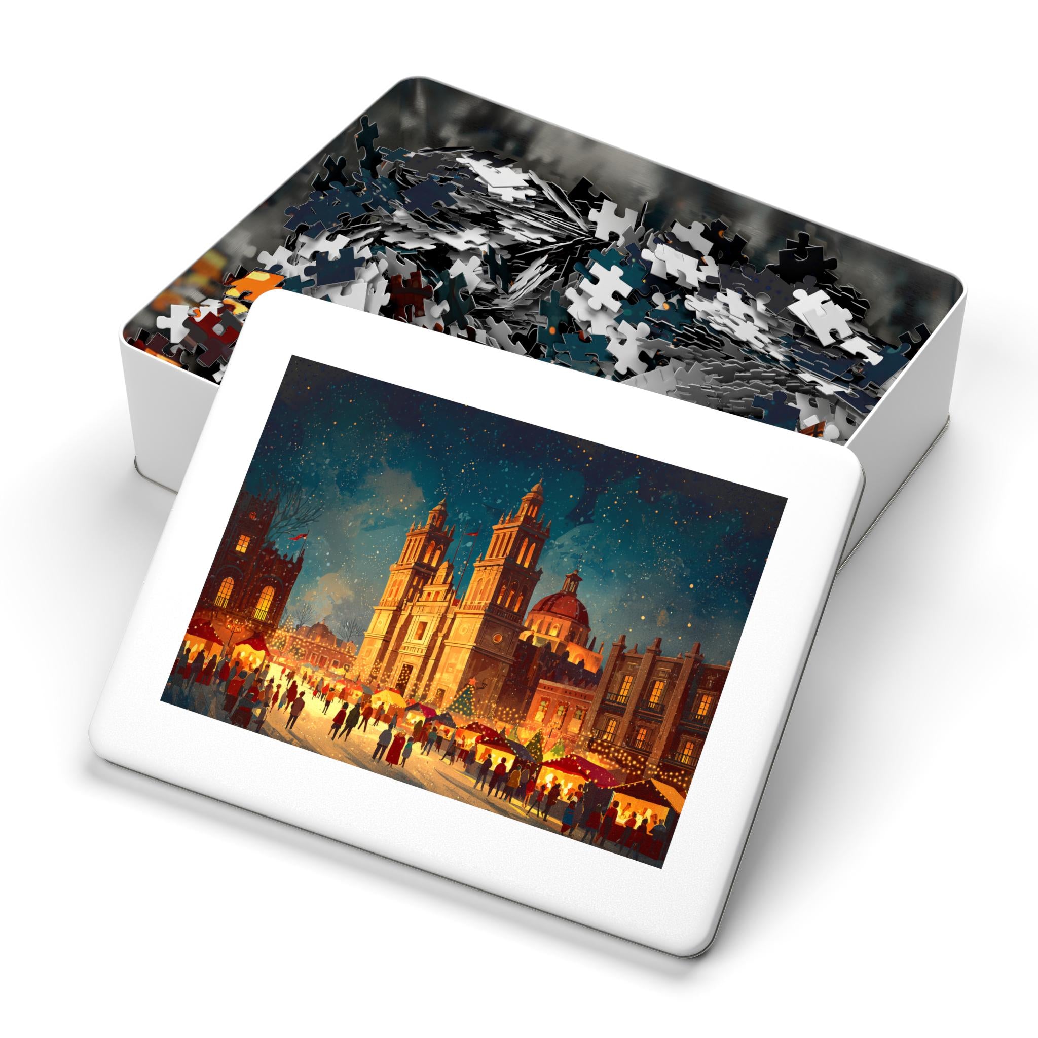 Mexico City Mexico Christmas Puzzle, Personalized Gift Festive Market, Travel Keepsake, Family Holiday Souvenir