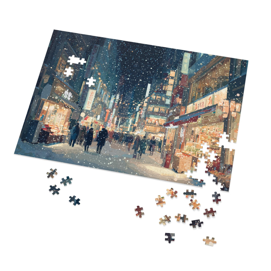 Seoul Korea Christmas Puzzle, Personalized Gift Festive Market, Travel Keepsake, Family Holiday Souvenir