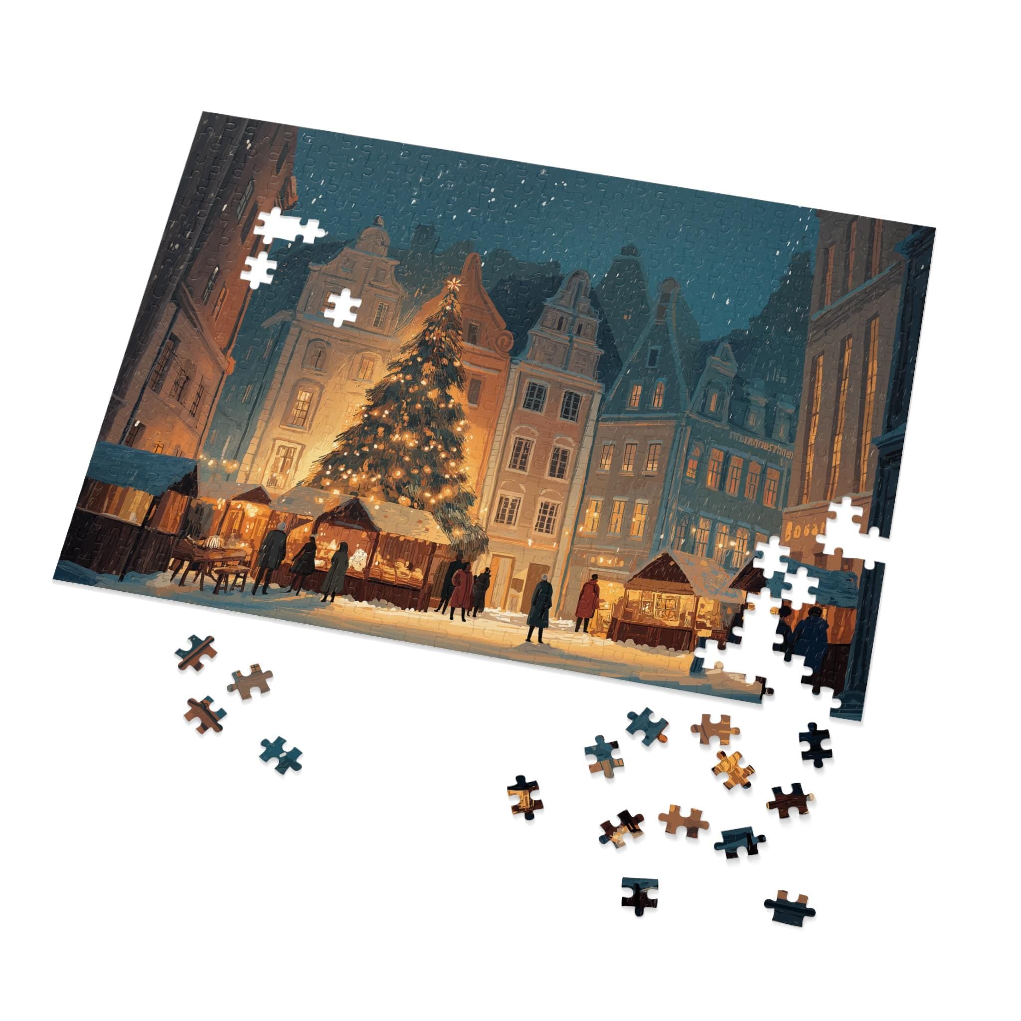 Riga Latvia Christmas Puzzle, Personalized Gift Festive Market, Travel Keepsake, Family Holiday Souvenir