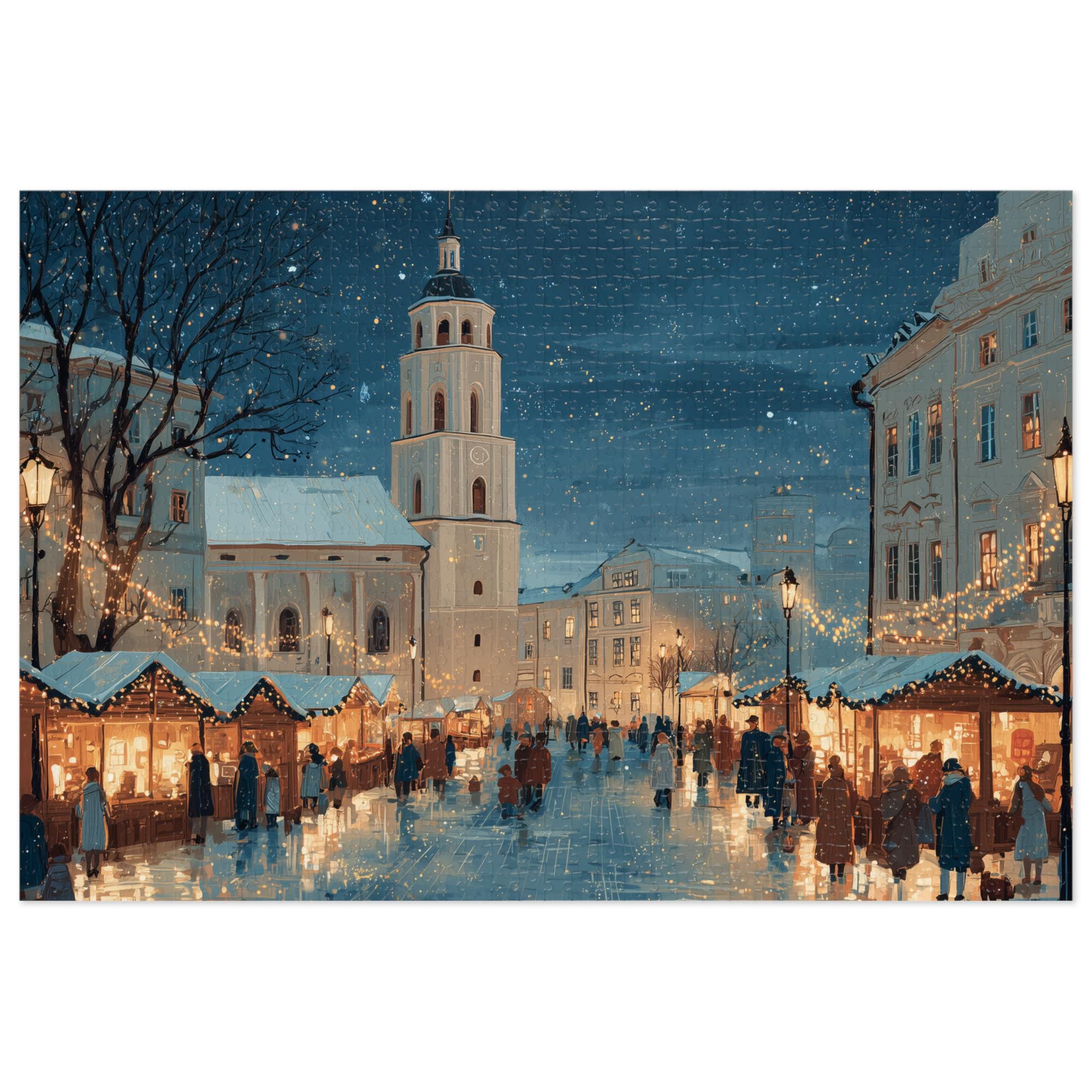 Vilnius Lithuania Christmas Puzzle, Personalized Gift Festive Market, Travel Keepsake, Family Holiday Souvenir