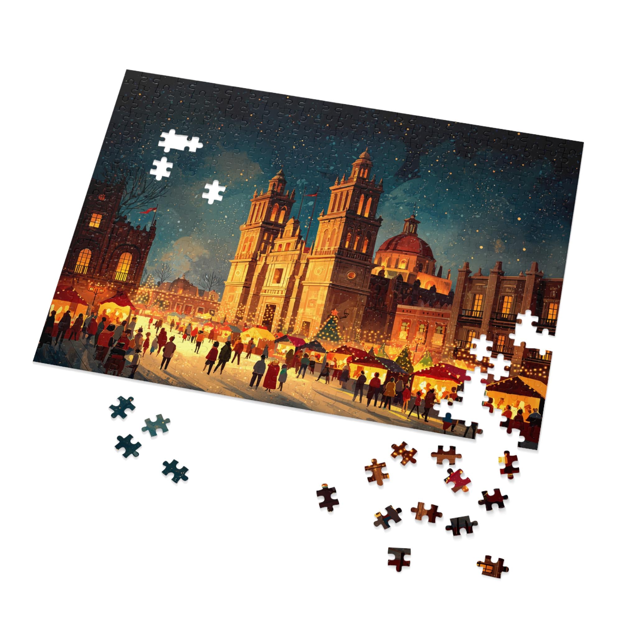 Mexico City Mexico Christmas Puzzle, Personalized Gift Festive Market, Travel Keepsake, Family Holiday Souvenir