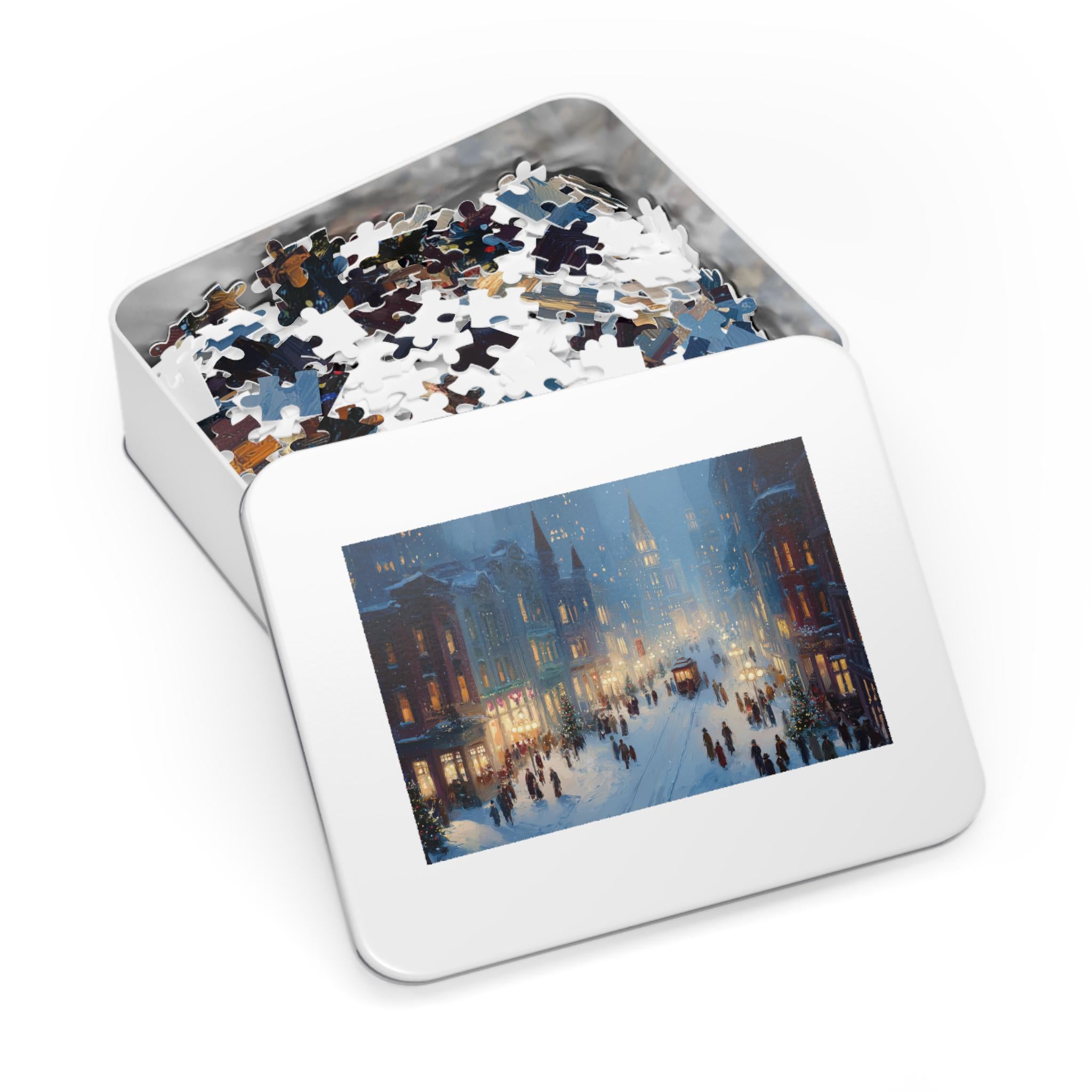 Louisville Kentucky Christmas Puzzle, Personalized Gift Festive Market, Travel Keepsake, Family Holiday Souvenir