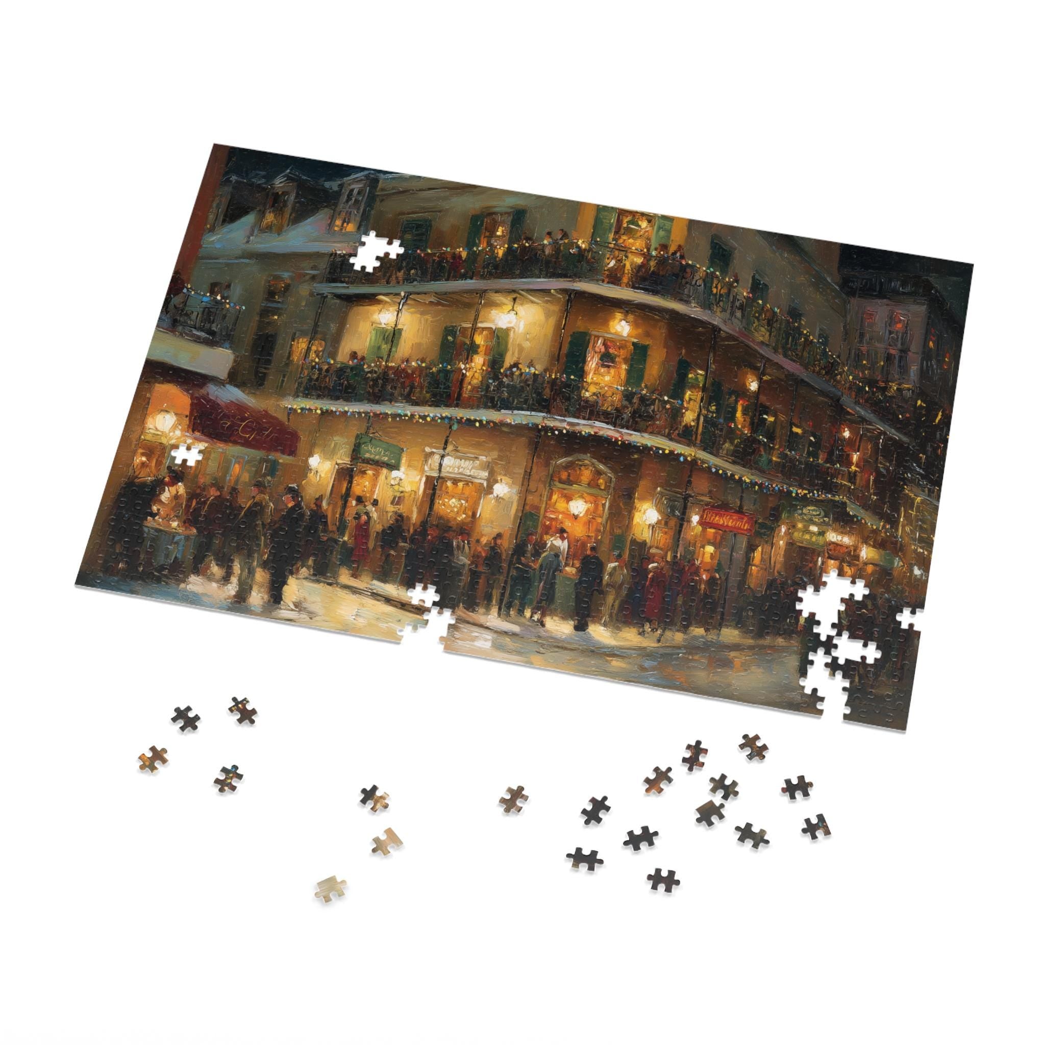 New Orleans Louisiana Christmas Puzzle, Personalized Gift Festive Market, Travel Keepsake, Family Holiday Souvenir