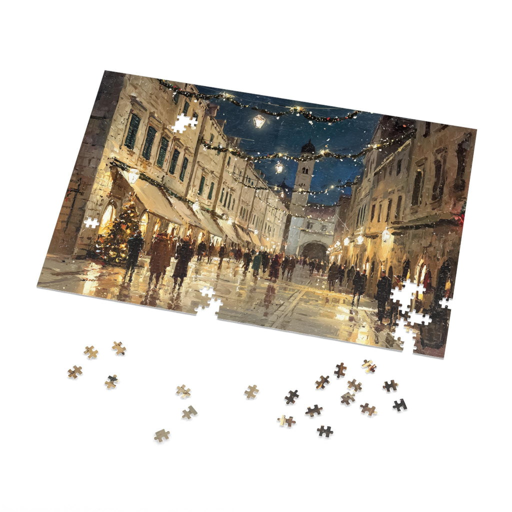 Dubrovnik Croatia Christmas Puzzle, Personalized Gift Festive Market, Travel Keepsake, Family Holiday Souvenir