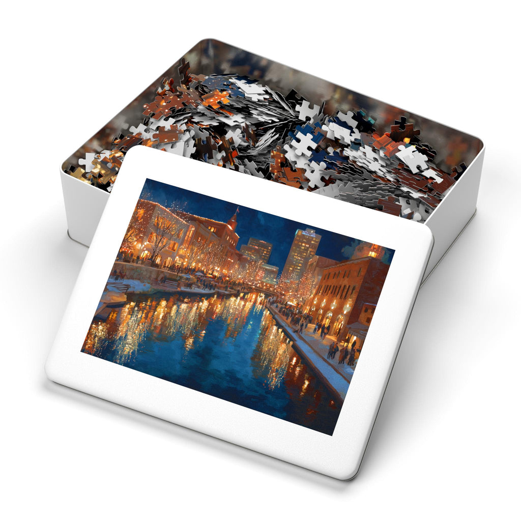 Oklahoma City Oklahoma Christmas Puzzle, Personalized Gift Festive Market, Travel Keepsake, Family Holiday Souvenir