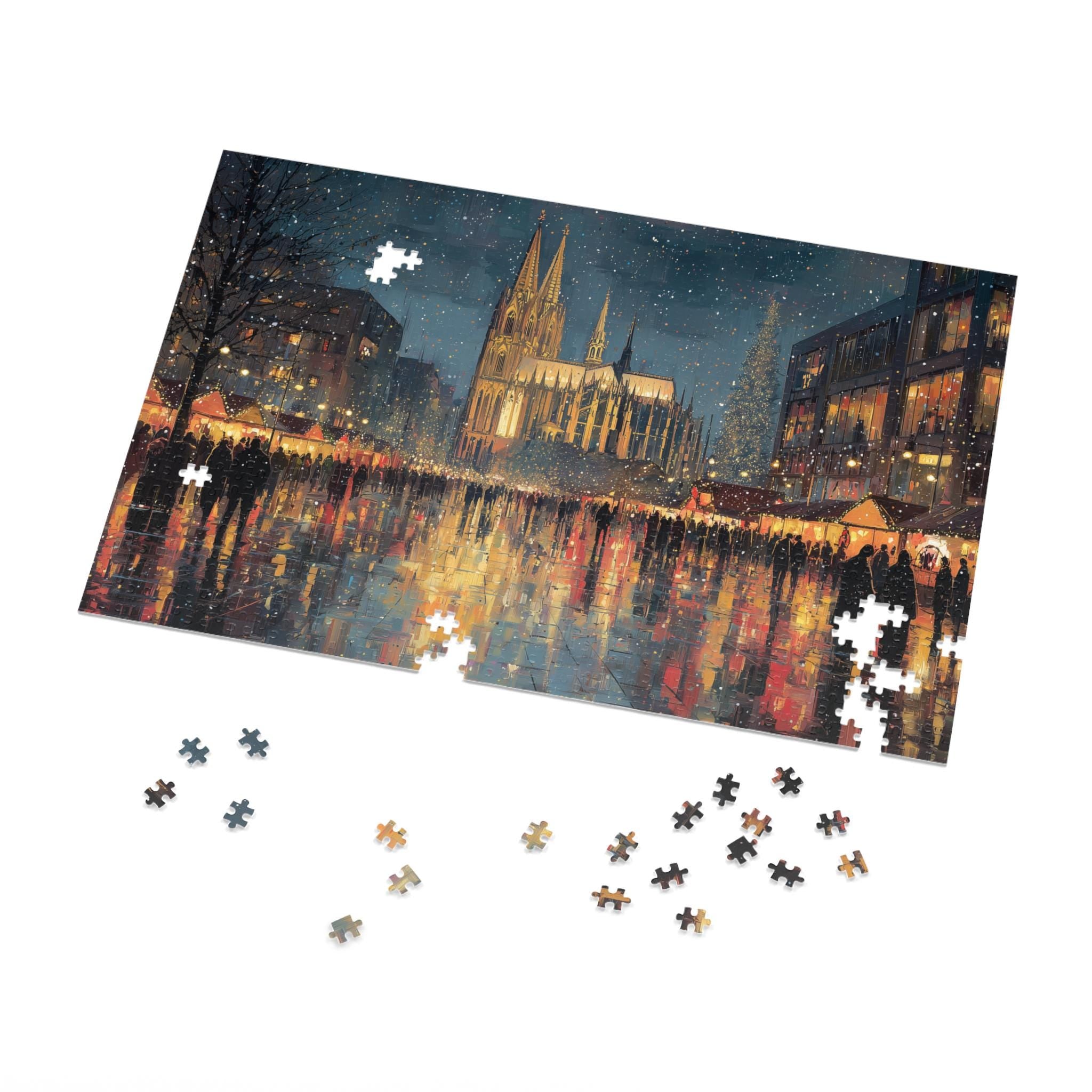 Cologne Germany Christmas Puzzle, Personalized Gift Festive Market, Travel Keepsake, Family Holiday Souvenir
