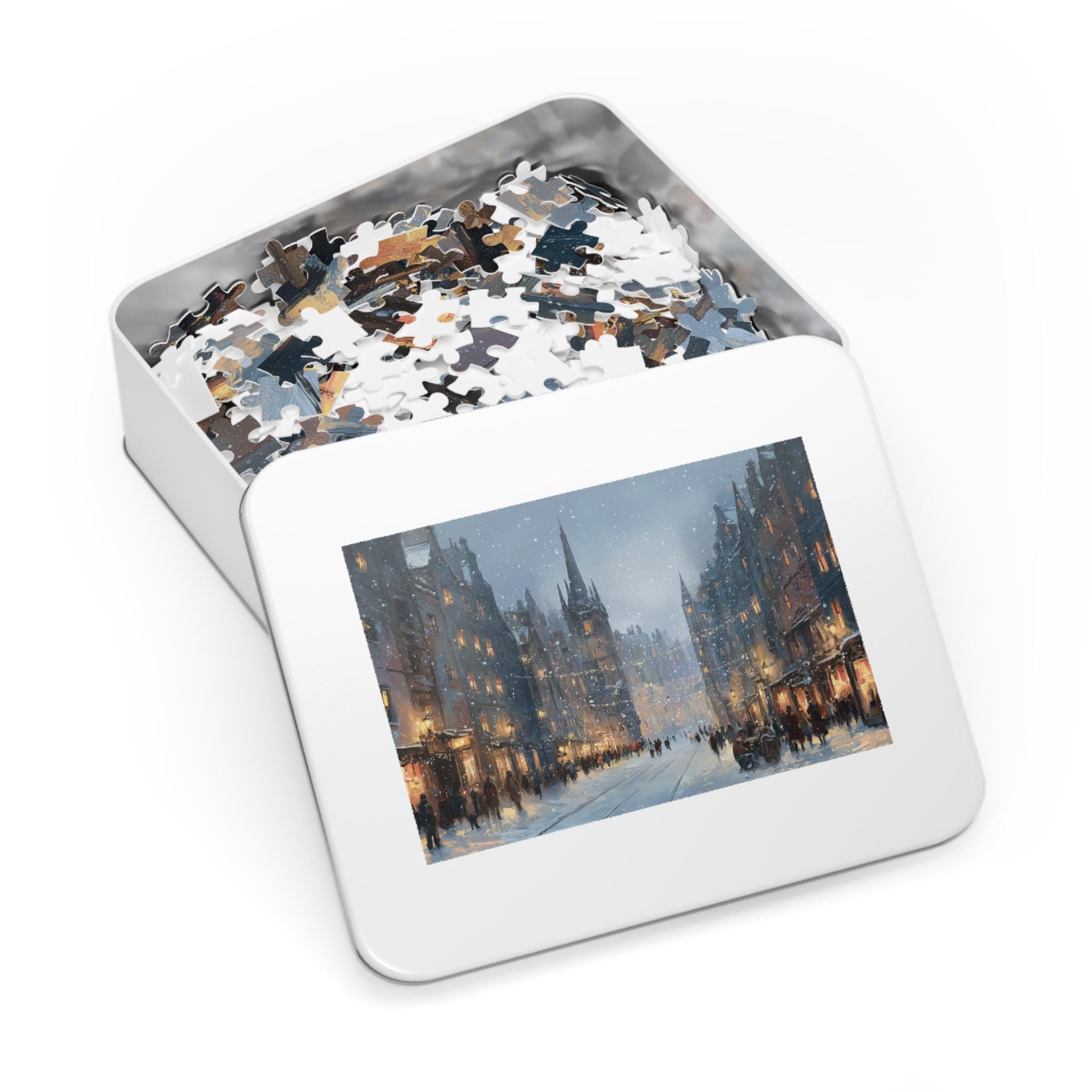 Edinburgh Scotland Christmas Puzzle, Personalized Gift Festive Market, Travel Keepsake, Family Holiday Souvenir