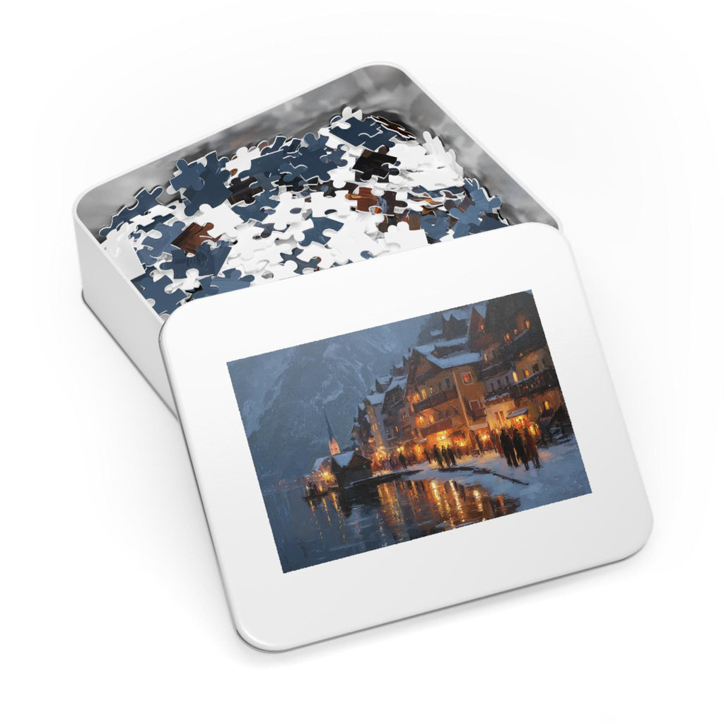 Hallstatt Christmas Puzzle, Personalized Gift Austria Festive Market, Travel Keepsake, Family Holiday Souvenir