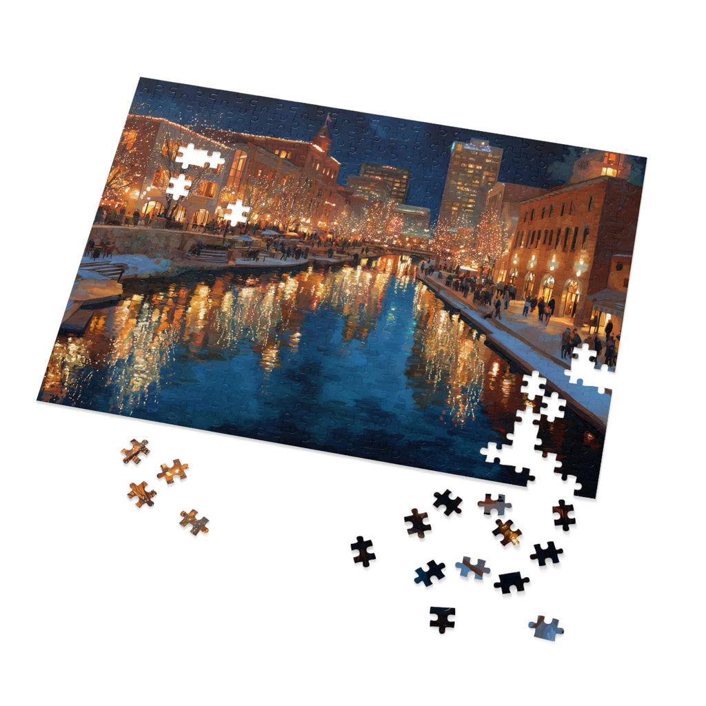 Oklahoma City Oklahoma Christmas Puzzle, Personalized Gift Festive Market, Travel Keepsake, Family Holiday Souvenir