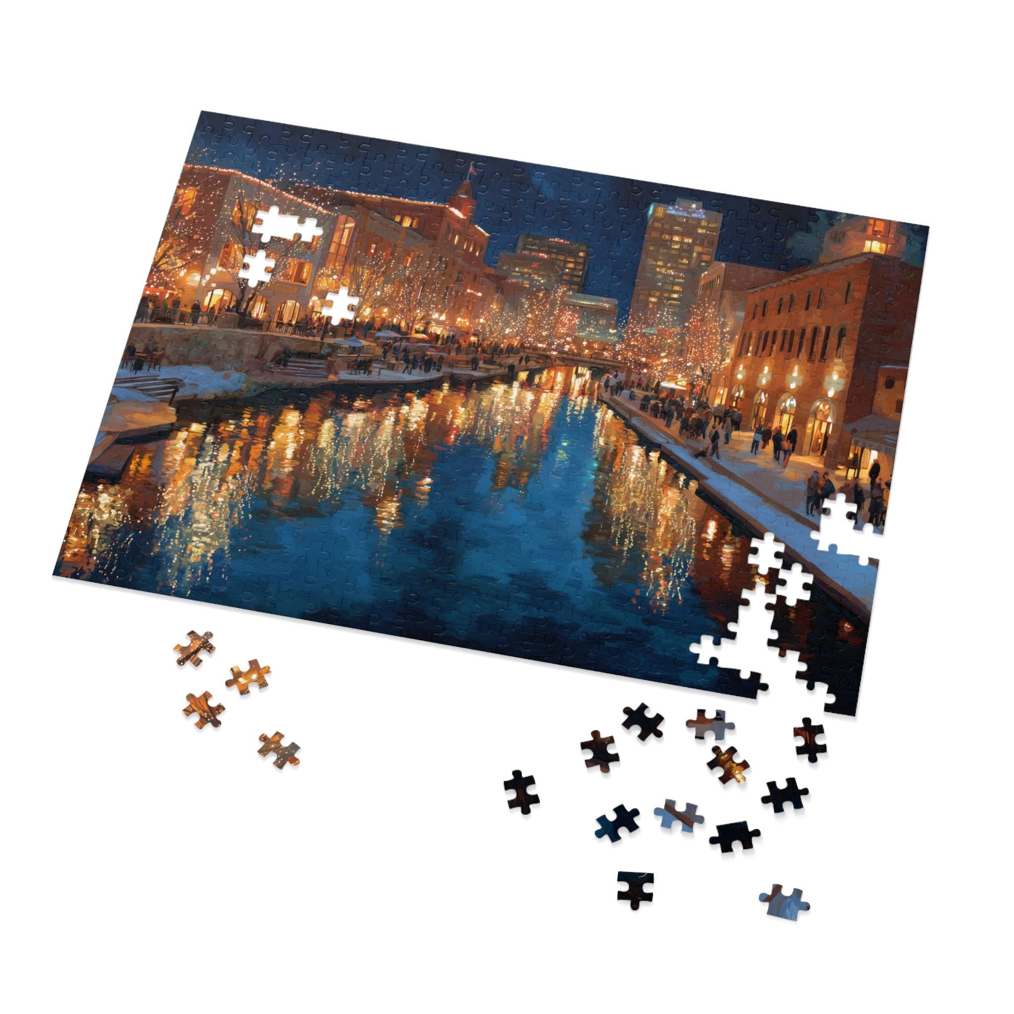 Oklahoma City Oklahoma Christmas Puzzle, Personalized Gift Festive Market, Travel Keepsake, Family Holiday Souvenir