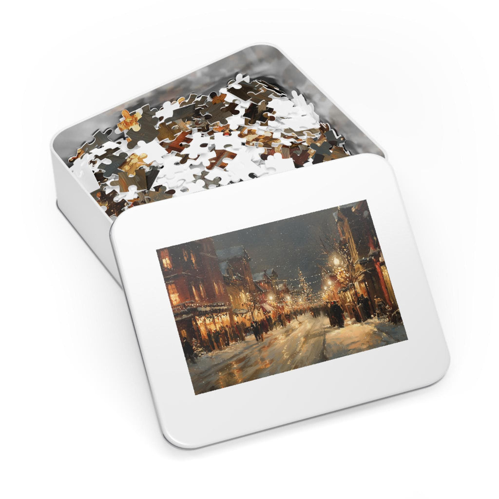 Columbus Ohio Christmas Puzzle, Personalized Gift Festive Market, Travel Keepsake, Family Holiday Souvenir