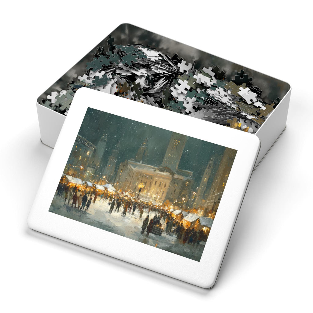 Cleveland Ohio Christmas Puzzle, Personalized Gift Festive Market, Travel Keepsake, Family Holiday Souvenir