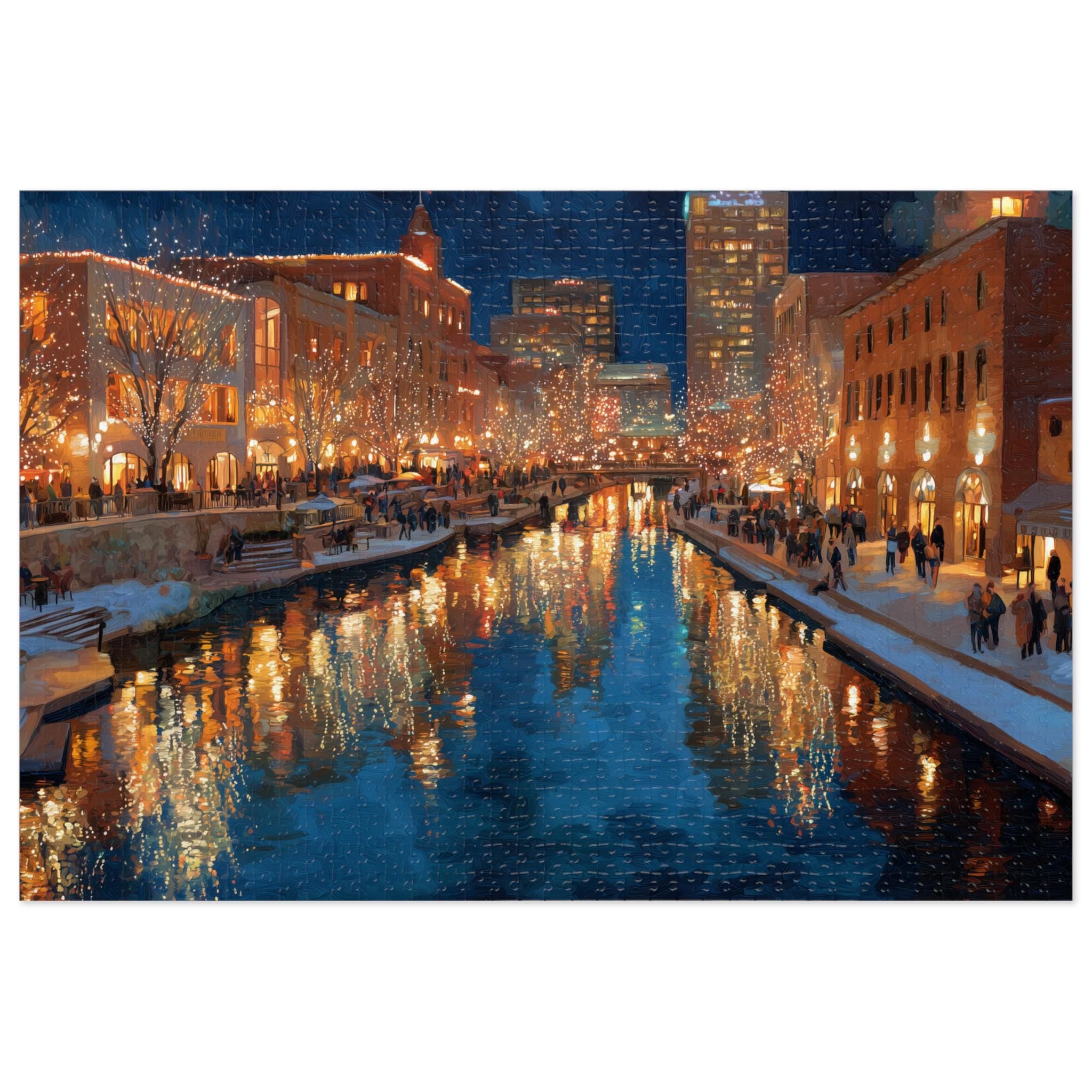 Oklahoma City Oklahoma Christmas Puzzle, Personalized Gift Festive Market, Travel Keepsake, Family Holiday Souvenir