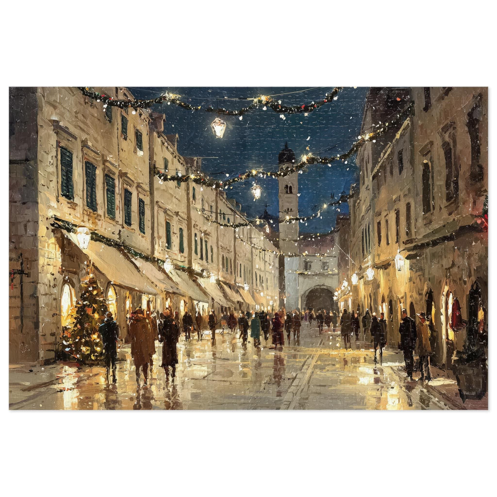Dubrovnik Croatia Christmas Puzzle, Personalized Gift Festive Market, Travel Keepsake, Family Holiday Souvenir