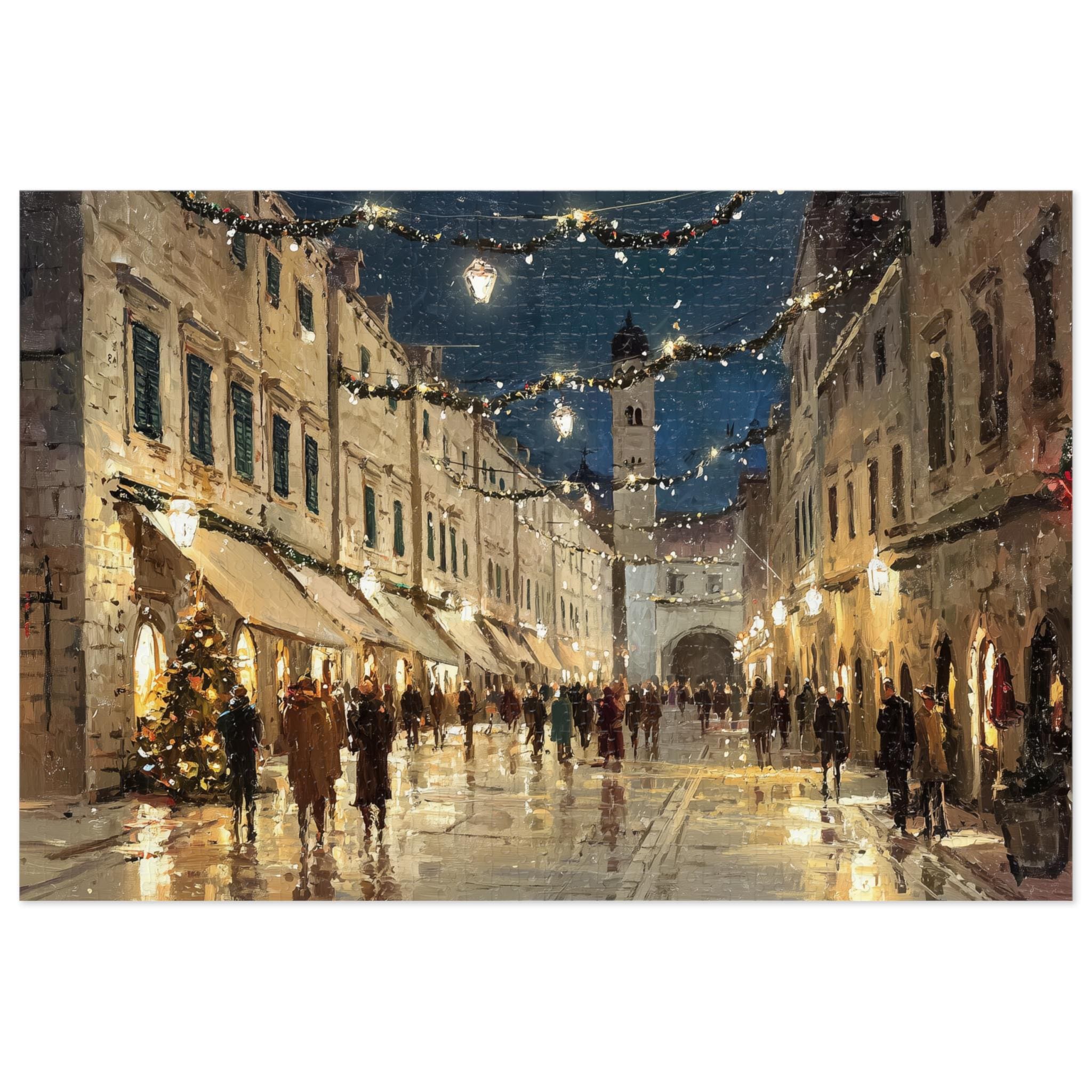 Dubrovnik Croatia Christmas Puzzle, Personalized Gift Festive Market, Travel Keepsake, Family Holiday Souvenir