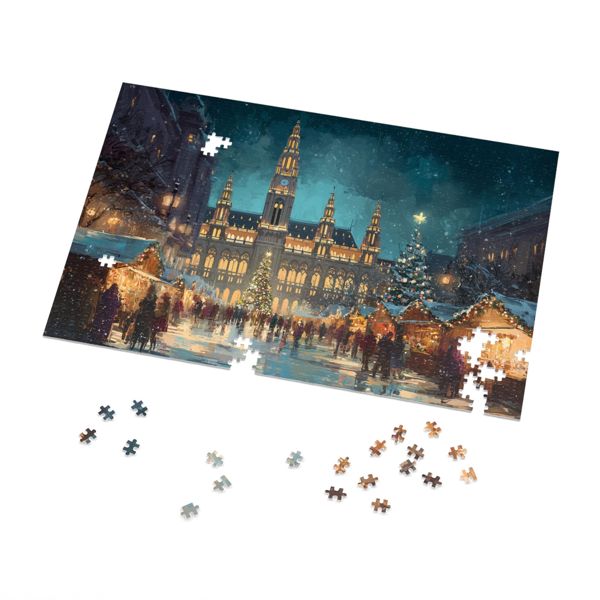 Vienna Austria Christmas Puzzle, Personalized Gift Festive Market, Travel Keepsake, Family Holiday Souvenir