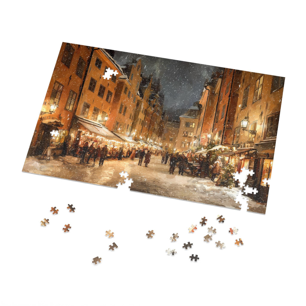 Stockholm Sweden Christmas Puzzle, Personalized Gift Festive Market, Travel Keepsake, Family Holiday Souvenir