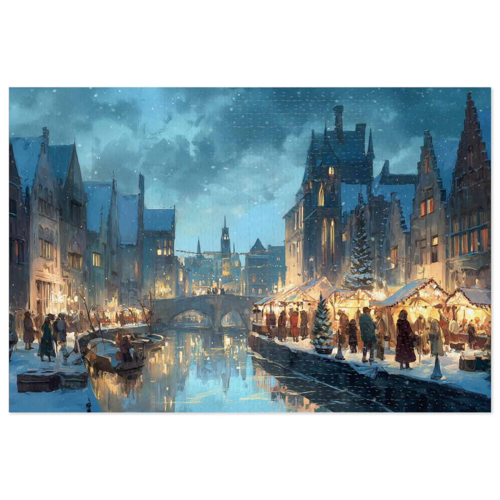 Ghent  Belgium Christmas Puzzle, Personalized Gift Festive Market, Travel Keepsake, Family Holiday Souvenir