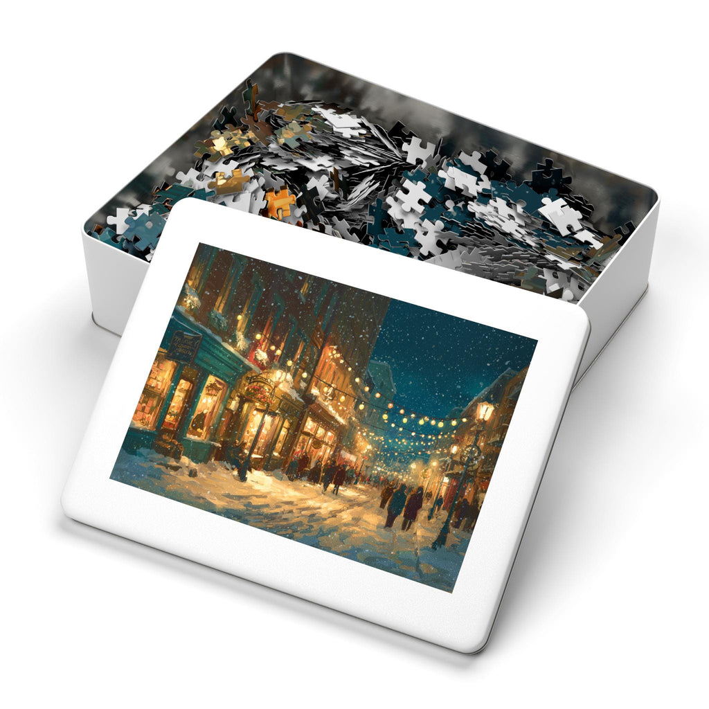 Portland Maine Christmas Puzzle, Personalized Gift Festive Market, Travel Keepsake, Family Holiday Souvenir