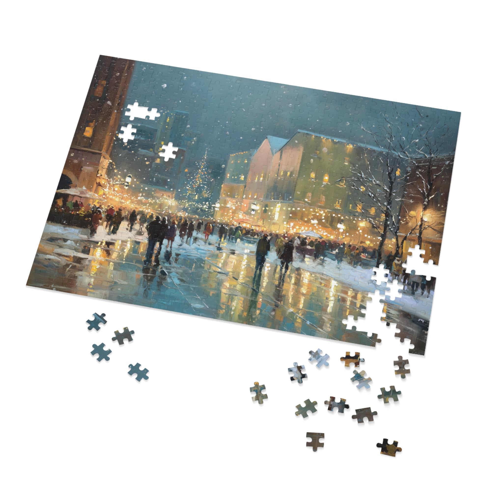 Pittsburgh Pennsylvania Christmas Puzzle, Personalized Gift Festive Market, Travel Keepsake, Family Holiday Souvenir