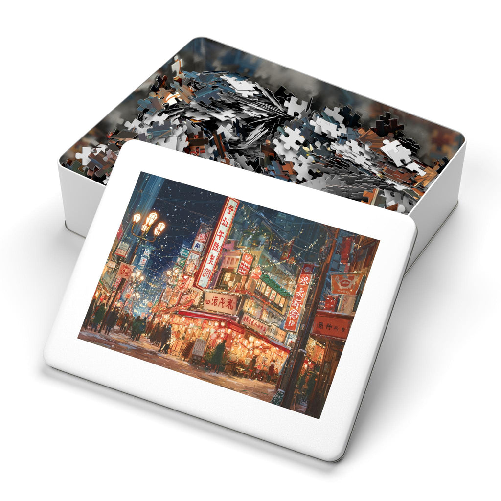 Osaka Japan Christmas Puzzle, Personalized Gift Festive Market, Travel Keepsake, Family Holiday Souvenir