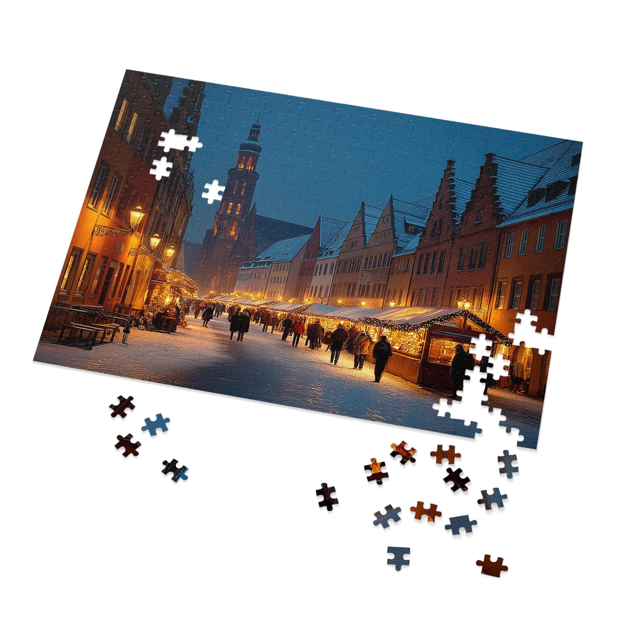 Nuremberg Germany Christmas Puzzle, Personalized Gift Festive Market, Travel Keepsake, Family Holiday Souvenir