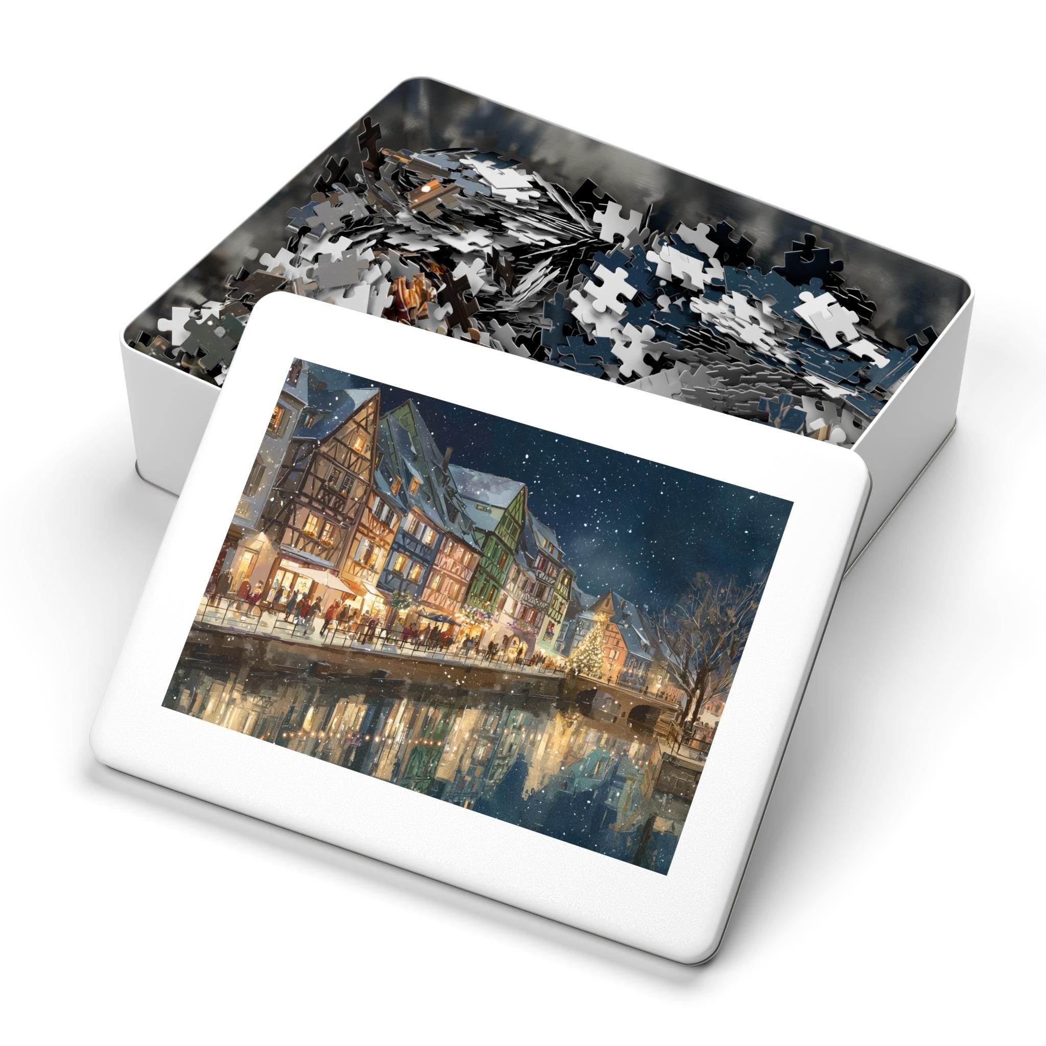 Colmar France Christmas Puzzle, Personalized Gift Festive Market, Travel Keepsake, Family Holiday Souvenir