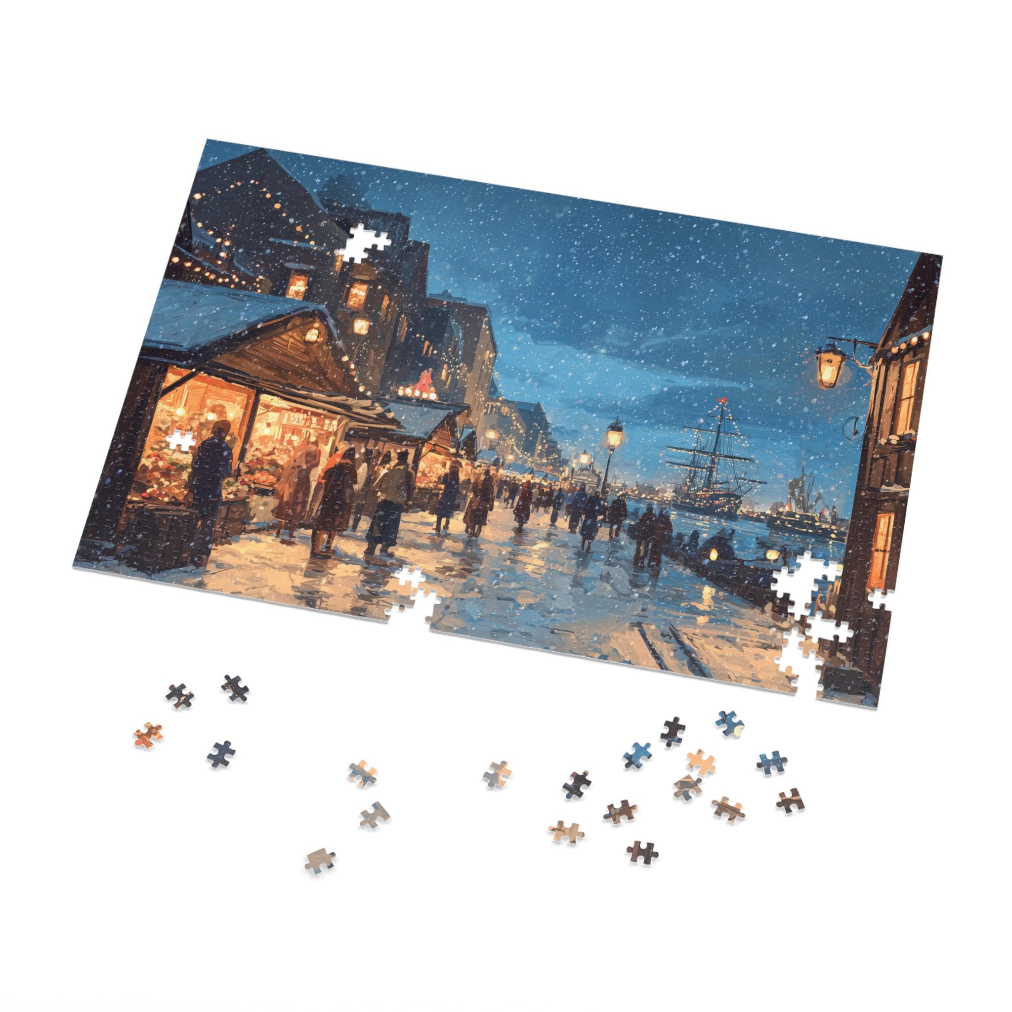 Halifax Canada Christmas Puzzle, Personalized Gift Festive Market, Travel Keepsake, Family Holiday Souvenir