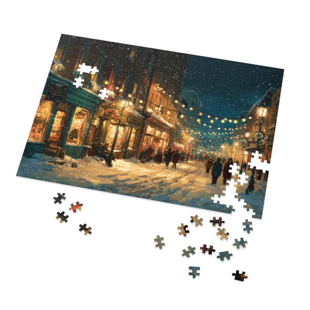 Portland Maine Christmas Puzzle, Personalized Gift Festive Market, Travel Keepsake, Family Holiday Souvenir